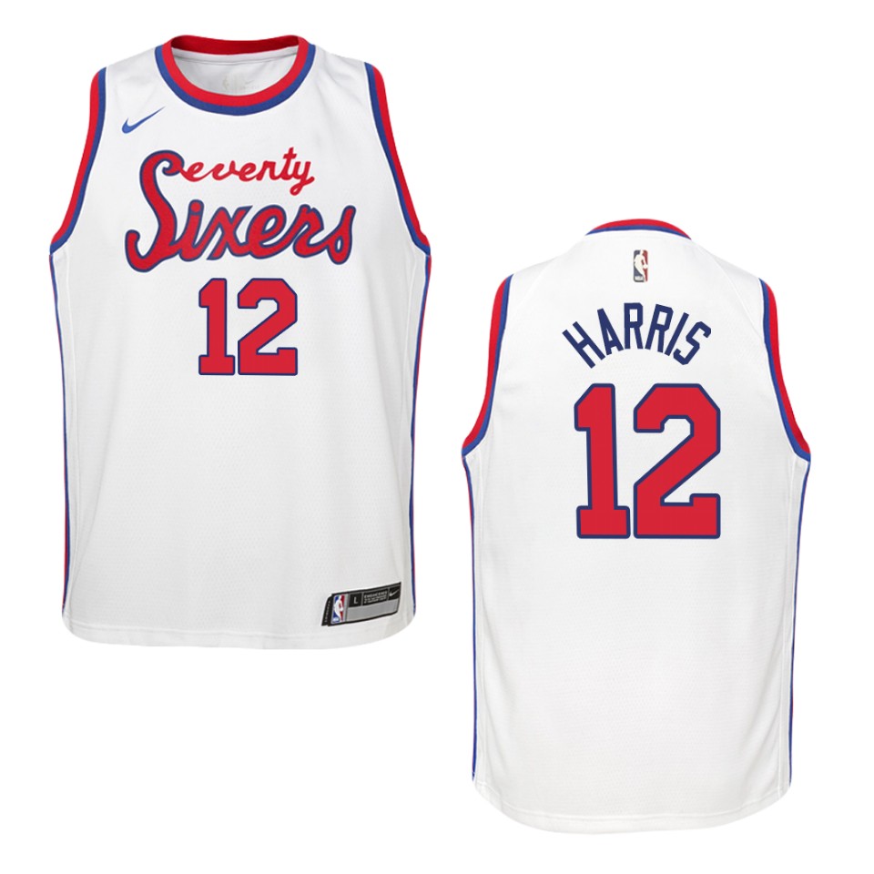Youth Philadelphia 76ers #12 Tobias Harris Hardwood Classics Swingman Basketball Jersey - White