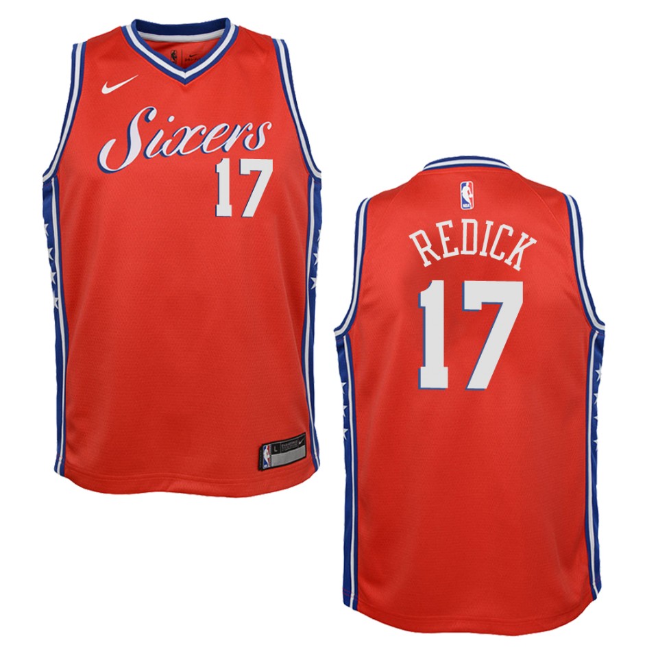 Youth Philadelphia 76ers #17 J.j. Redick Statement Swingman Basketball Jersey - Red