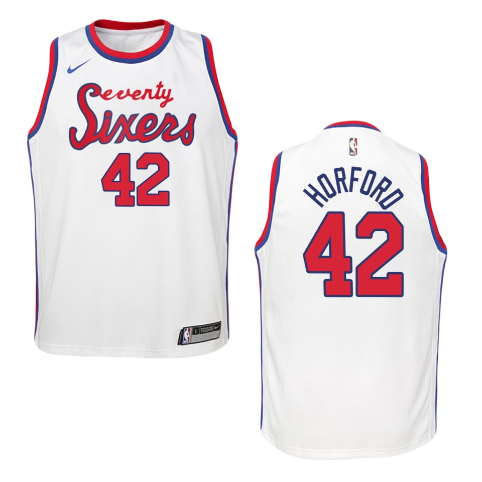 Youth Philadelphia 76ers #42 Al Horford Hardwood Classics Swingman Basketball Jersey - White