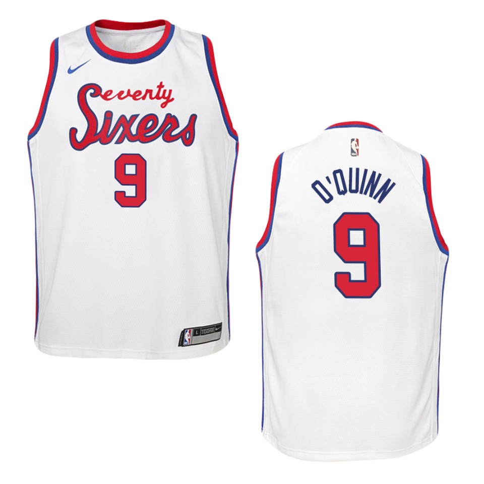 Youth Philadelphia 76ers #9 Kyle O'quinn Hardwood Classics Swingman Basketball Jersey - White