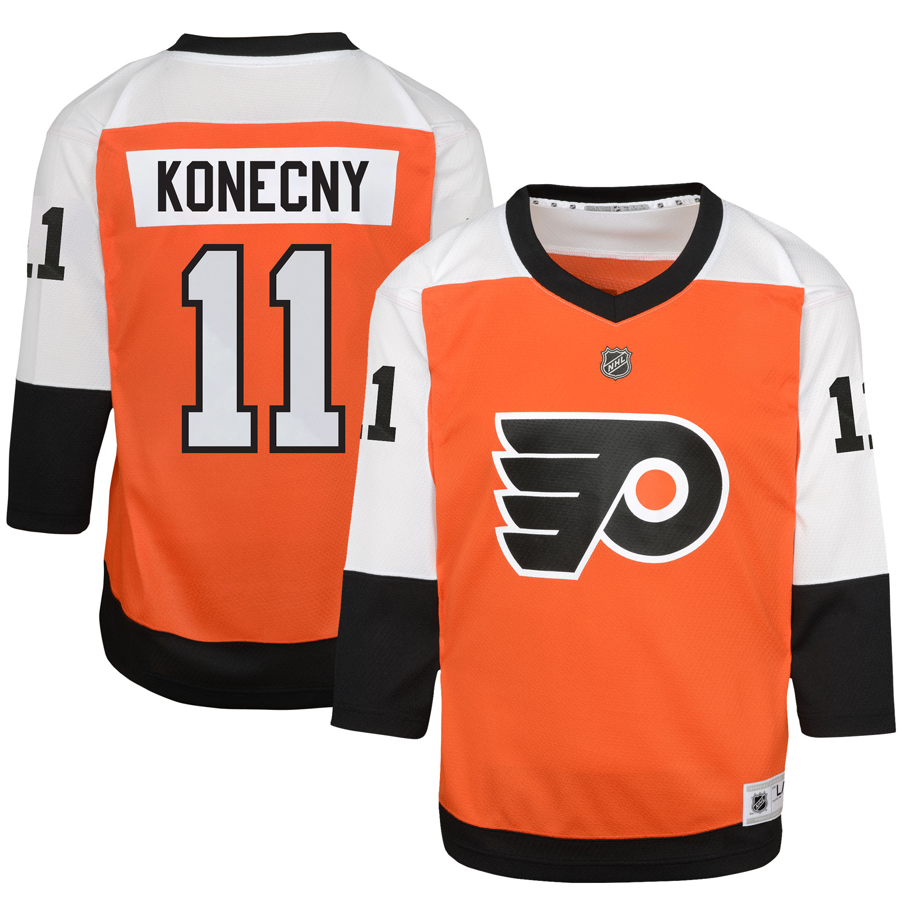 Youth Philadelphia Flyers Travis Konecny Burnt Orange Home Player Hockey Jersey - JS765 
