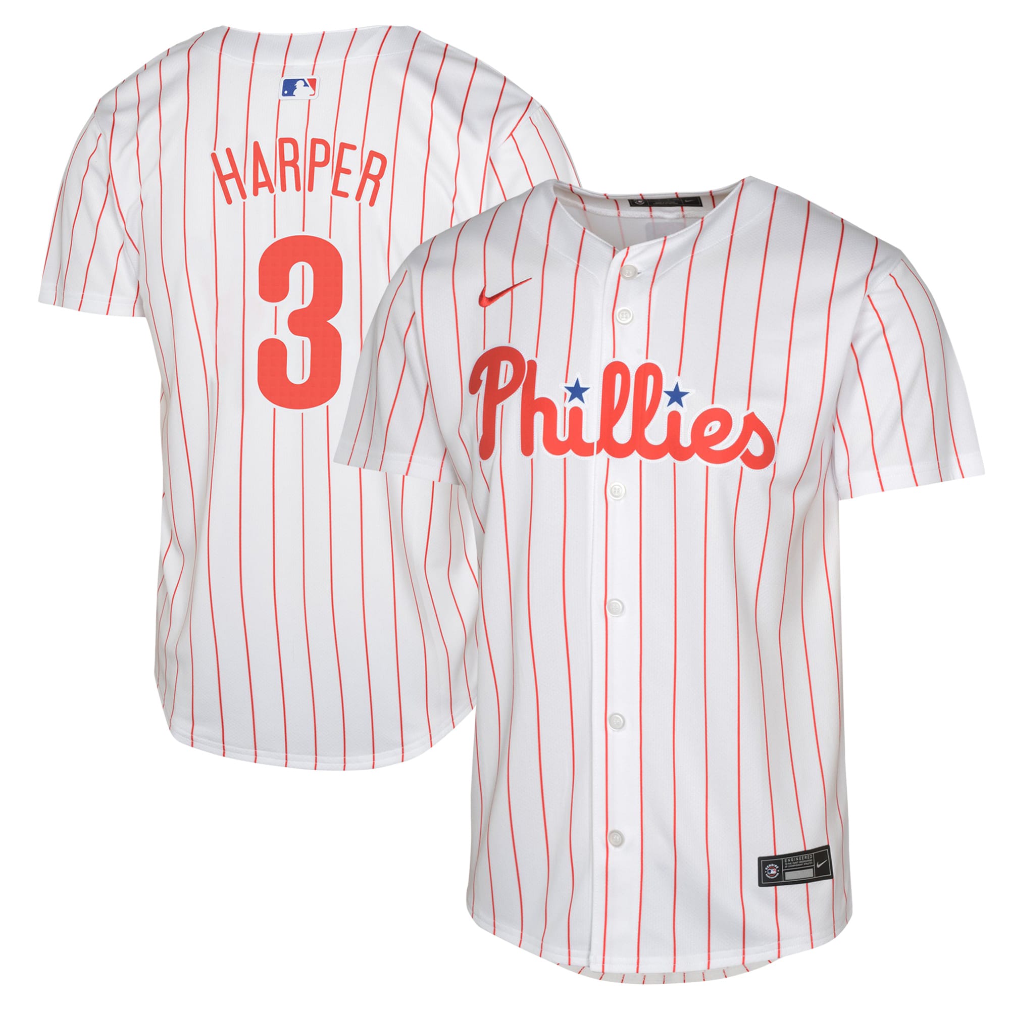 Youth Philadelphia Phillies Bryce Harper White Limited Player Baseball Jersey 