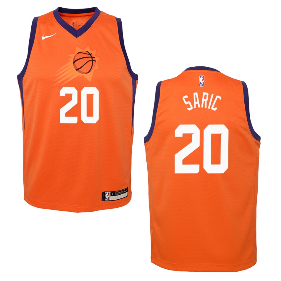 Youth Phoenix Suns #20 Dario Saric Statement Swingman Basketball Jersey - Orange