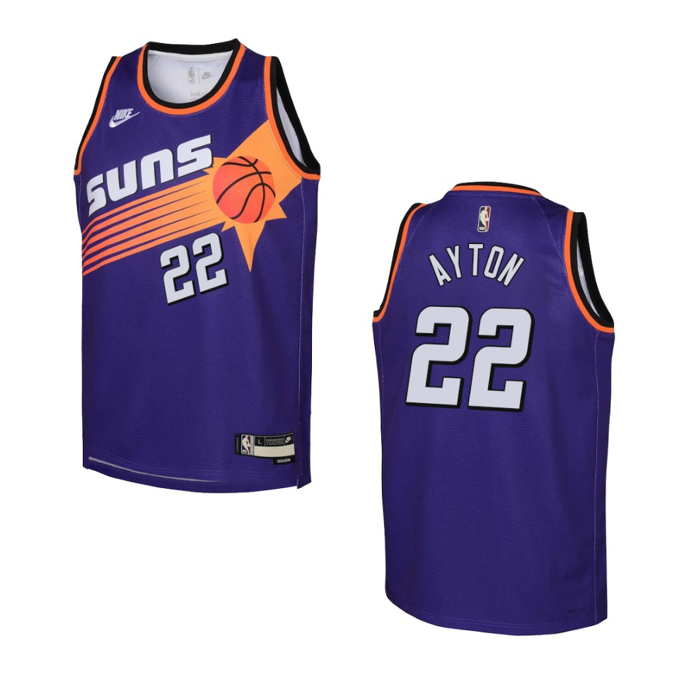 Youth Phoenix Suns 2022-23 Classic Edition Deandre Ayton Purple Basketball Jersey