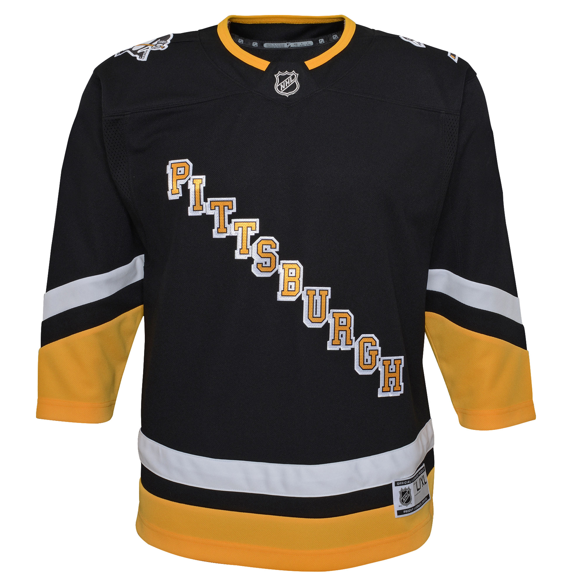 Alternative view of Youth Pittsburgh Penguins Black 2021/22 Alternate Premier Hockey Jersey - JS638 