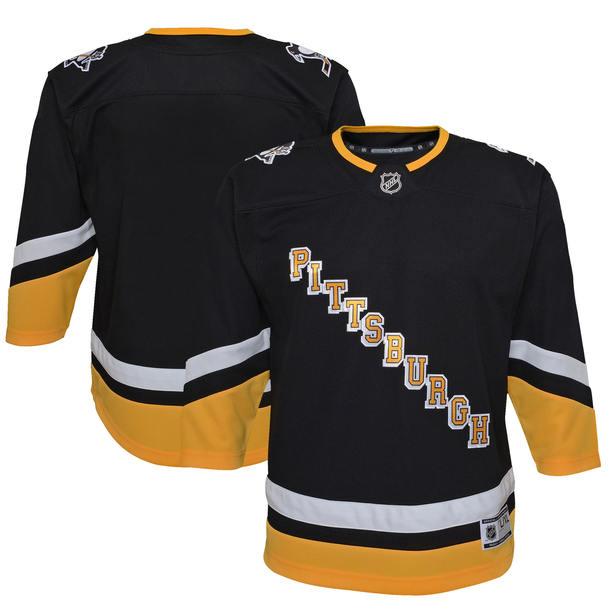 Youth Pittsburgh Penguins Black 2021/22 Alternate Premier Hockey Jersey - JS638 