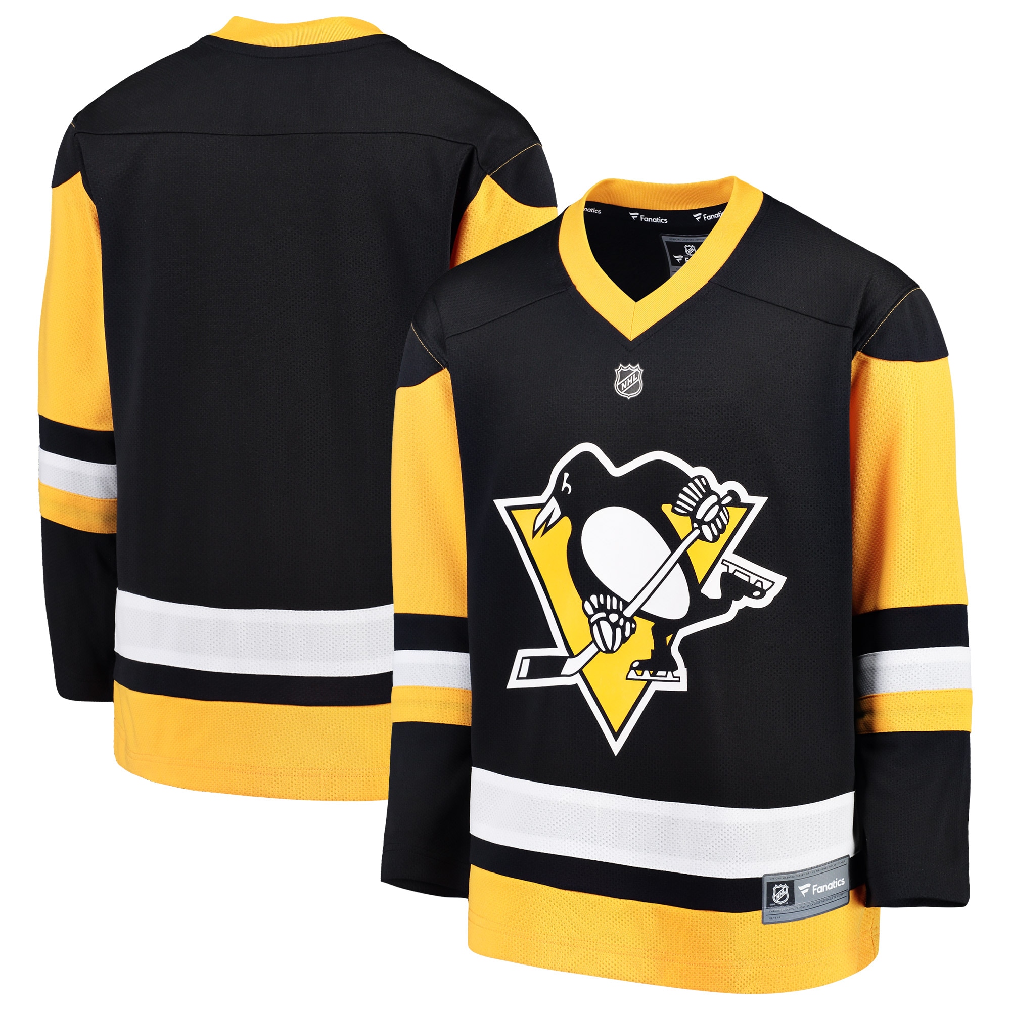 Youth Pittsburgh Penguins Black Home Blank Hockey Jersey - JS413 
