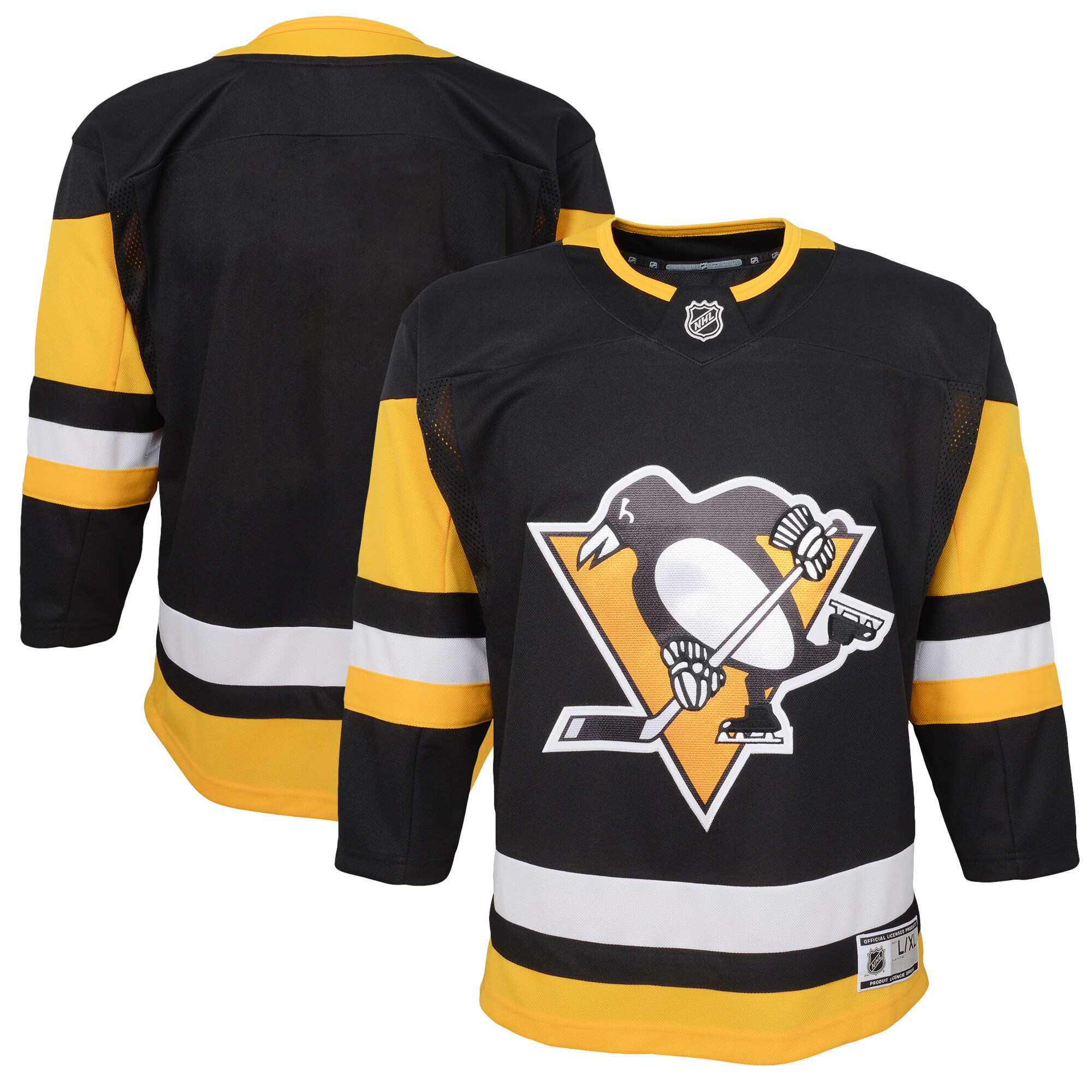 Youth Pittsburgh Penguins Black Home Premier Blank Hockey Jersey - JS914 
