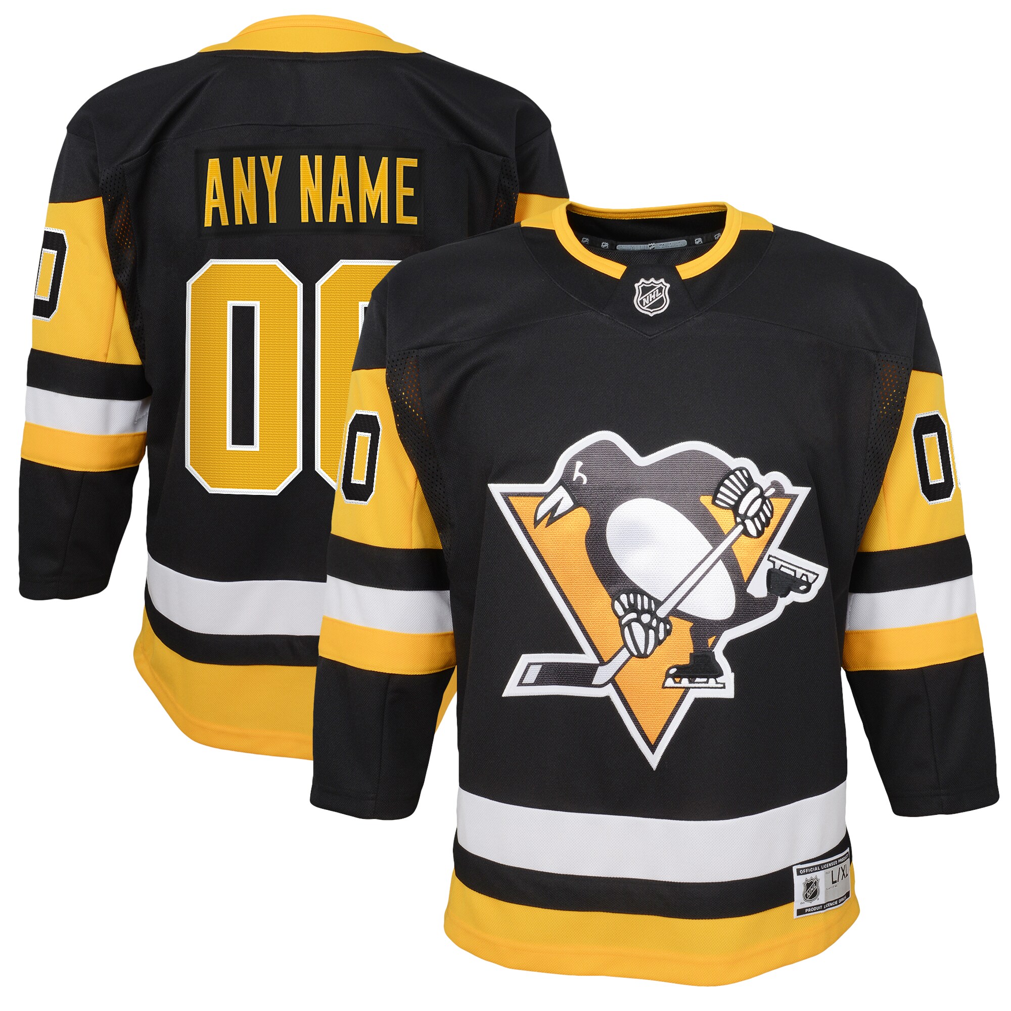 Youth Pittsburgh Penguins Black Home Premier Custom Hockey Jersey - JS642 