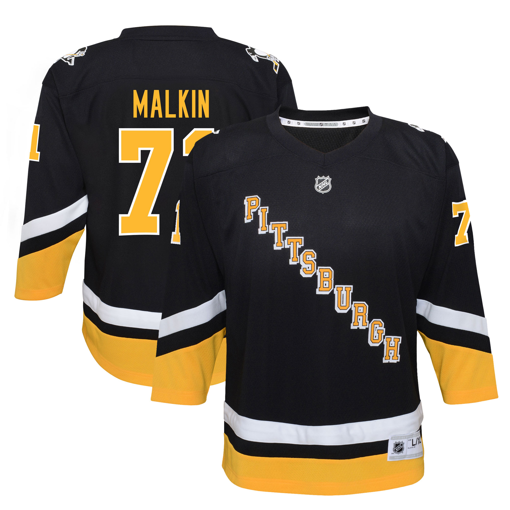 Youth Pittsburgh Penguins Evgeni Malkin Black 2021/22 Alternate Player Hockey Jersey - JS342 