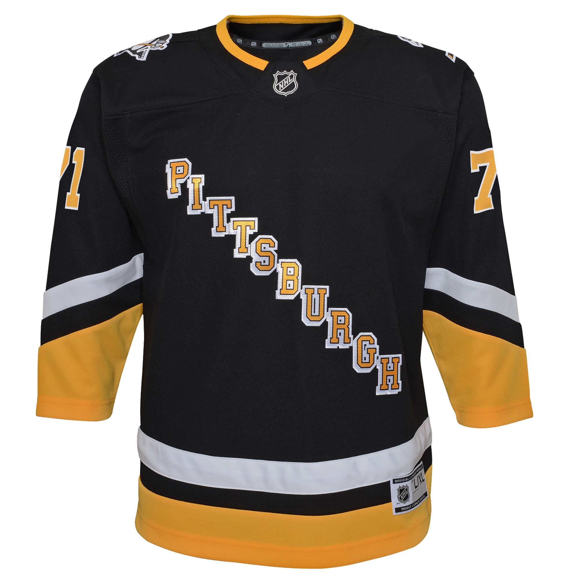 Alternative view of Youth Pittsburgh Penguins Evgeni Malkin Black 2021/22 Alternate Premier Player Hockey Jersey - JS310 