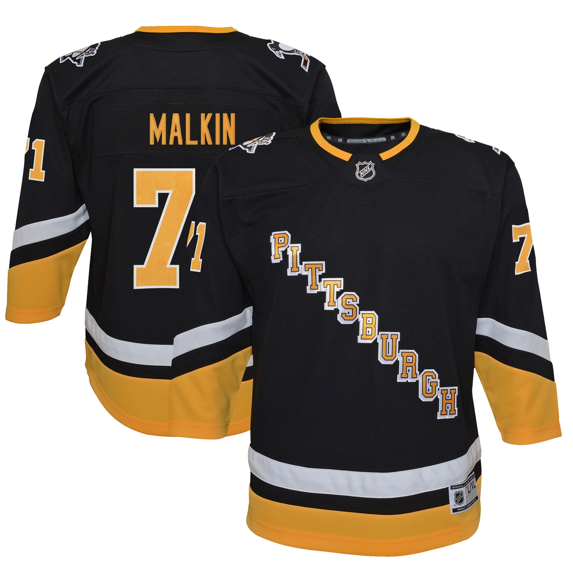 Youth Pittsburgh Penguins Evgeni Malkin Black 2021/22 Alternate Premier Player Hockey Jersey - JS310 