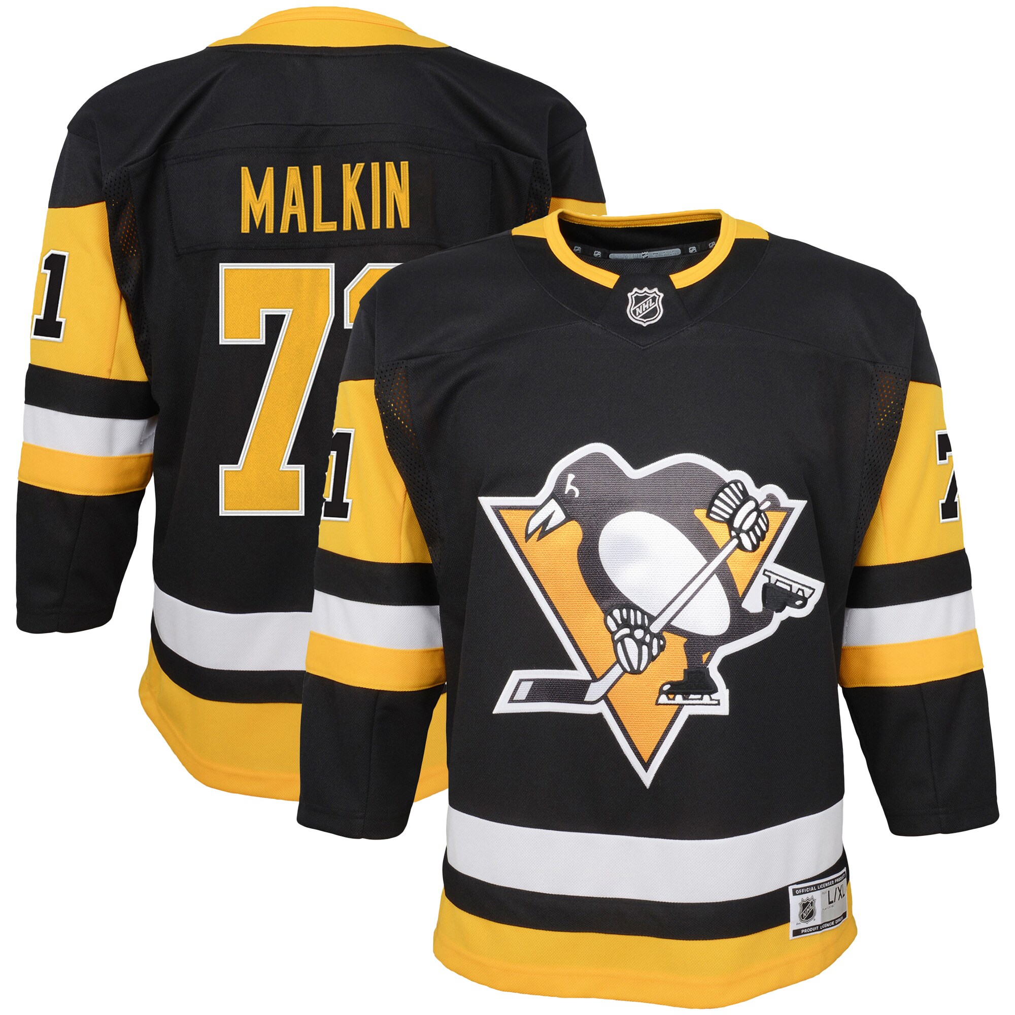Youth Pittsburgh Penguins Evgeni Malkin Black Home Premier Player Hockey Jersey - JS320 