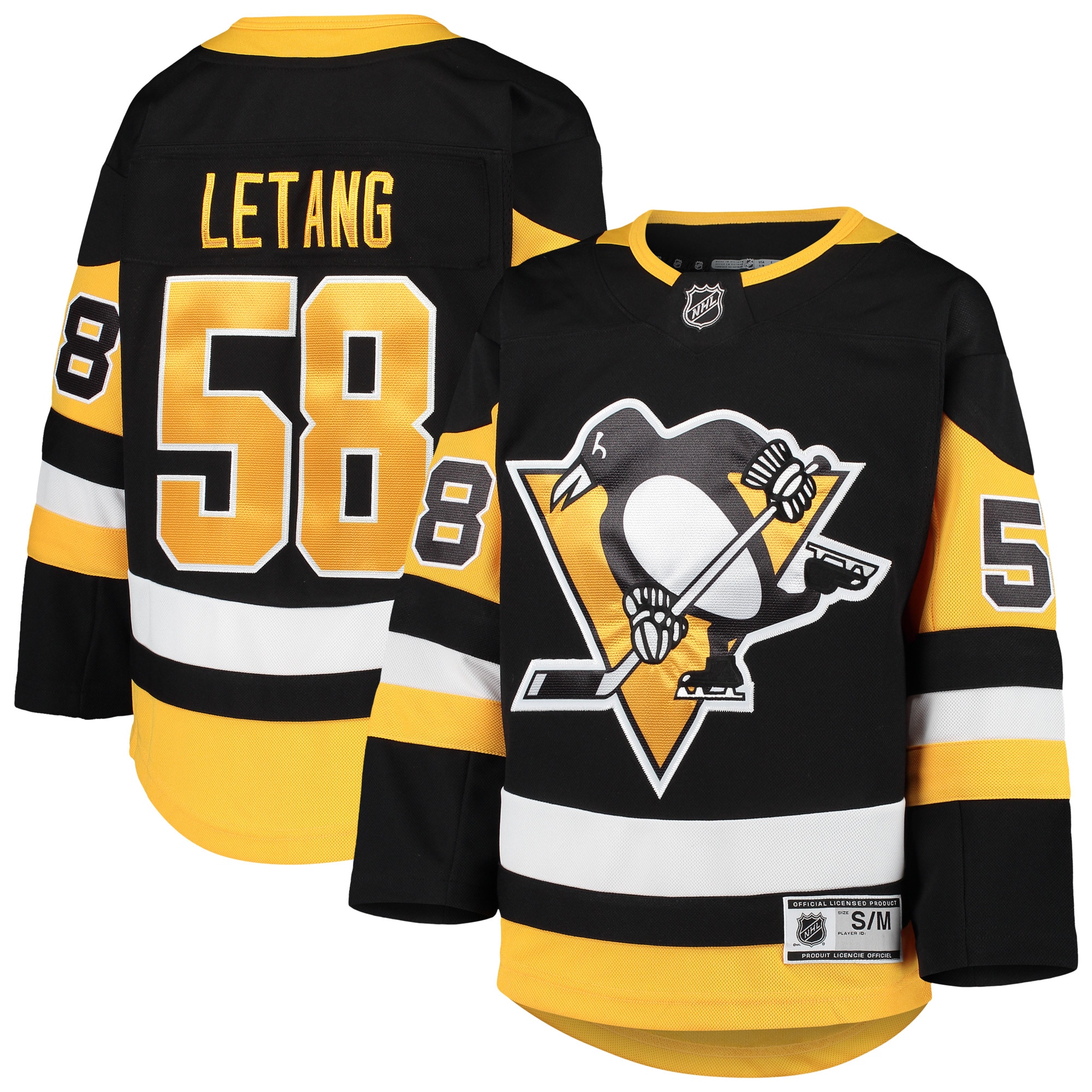 Youth Pittsburgh Penguins Kris Letang Black Premier Player Hockey Jersey - JS951 