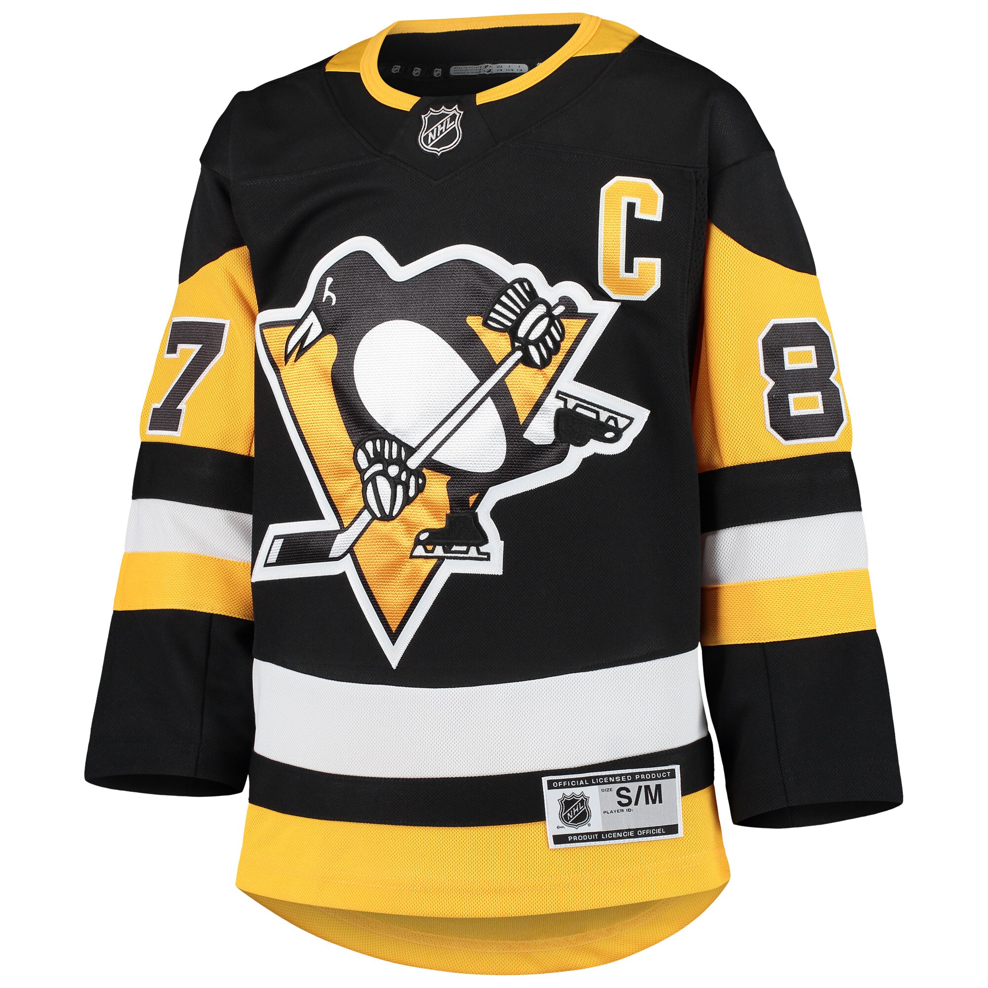 Alternative view of Youth Pittsburgh Penguins Sidney Crosby Black Premier Player Hockey Jersey - JS864 