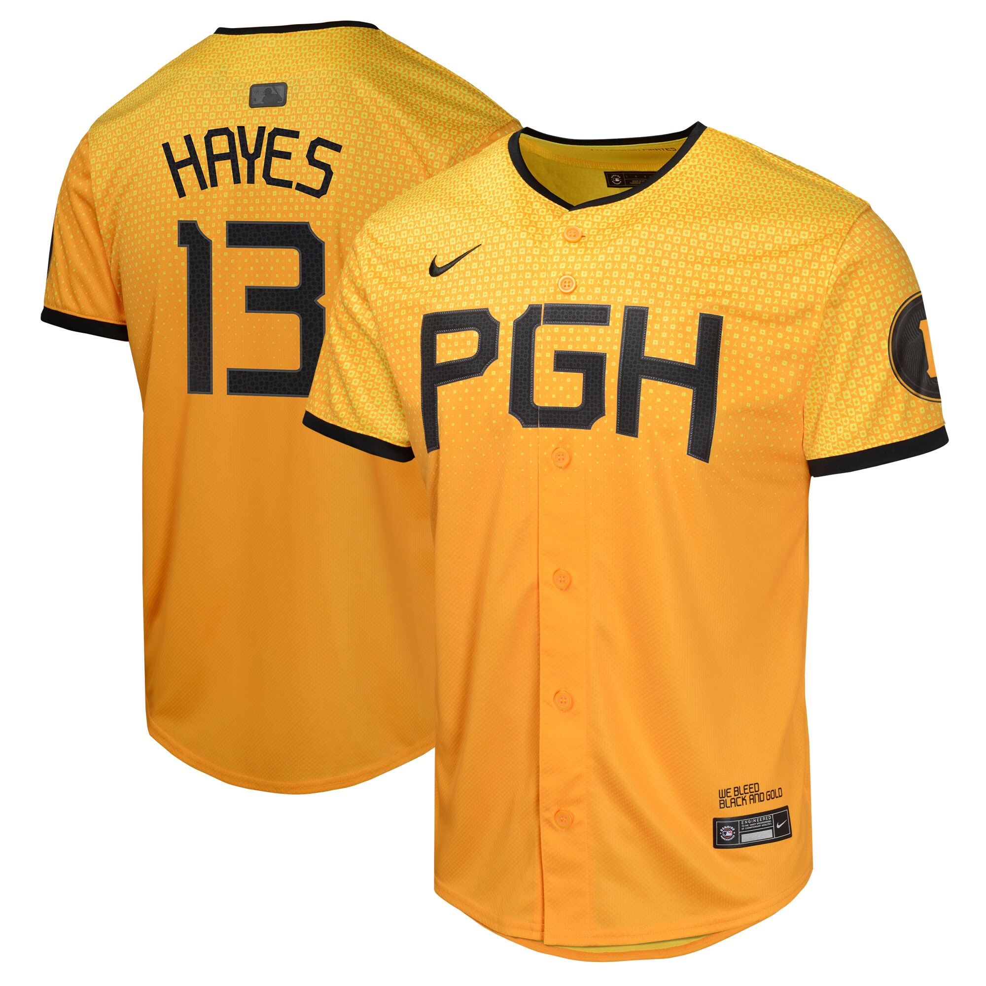 Youth Pittsburgh Pirates Ke'Bryan Hayes Gold City Connect Limited Player Baseball Jersey 