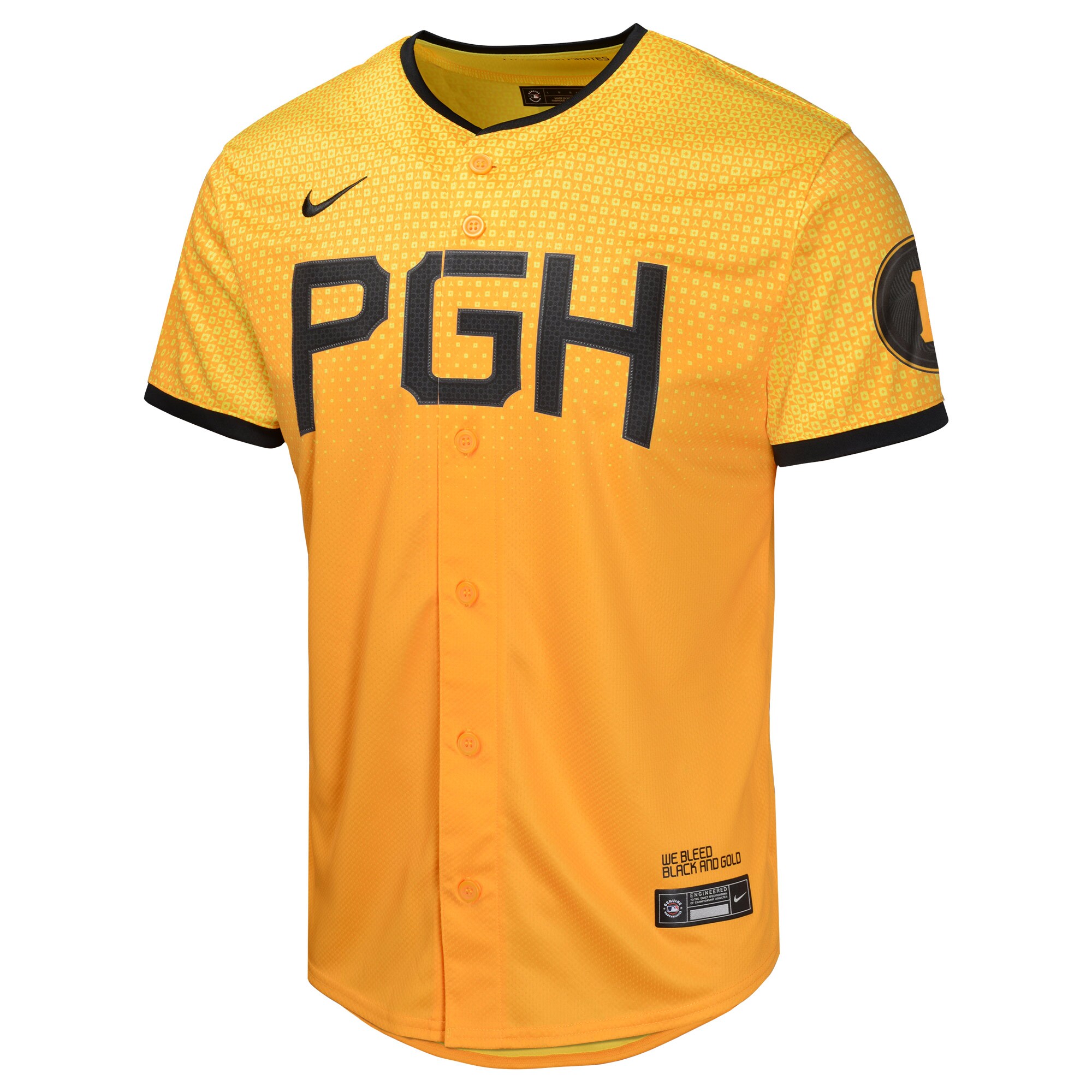 Alternative view of Youth Pittsburgh Pirates Roberto Clemente Gold City Connect Limited Player Baseball Jersey 