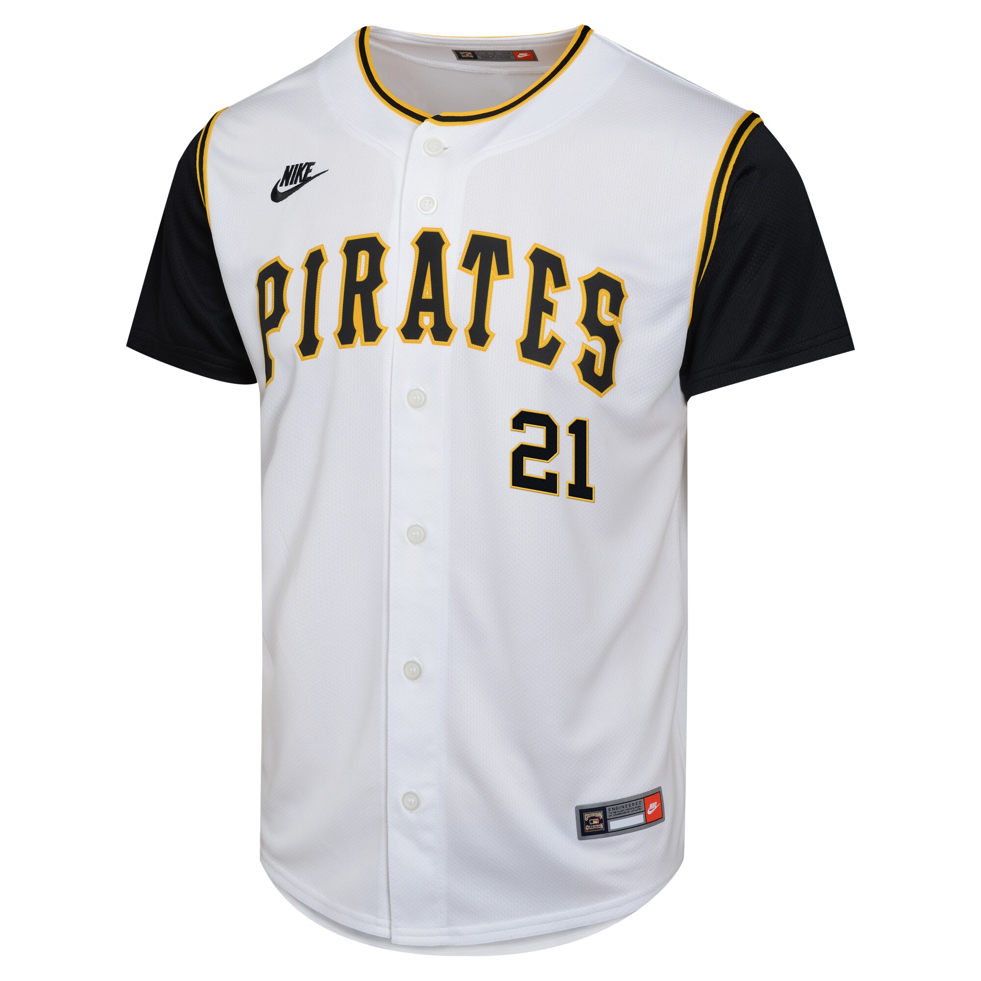 Alternative view of Youth Pittsburgh Pirates Roberto Clemente White Cooperstown Collection Limited Player Baseball Jersey 