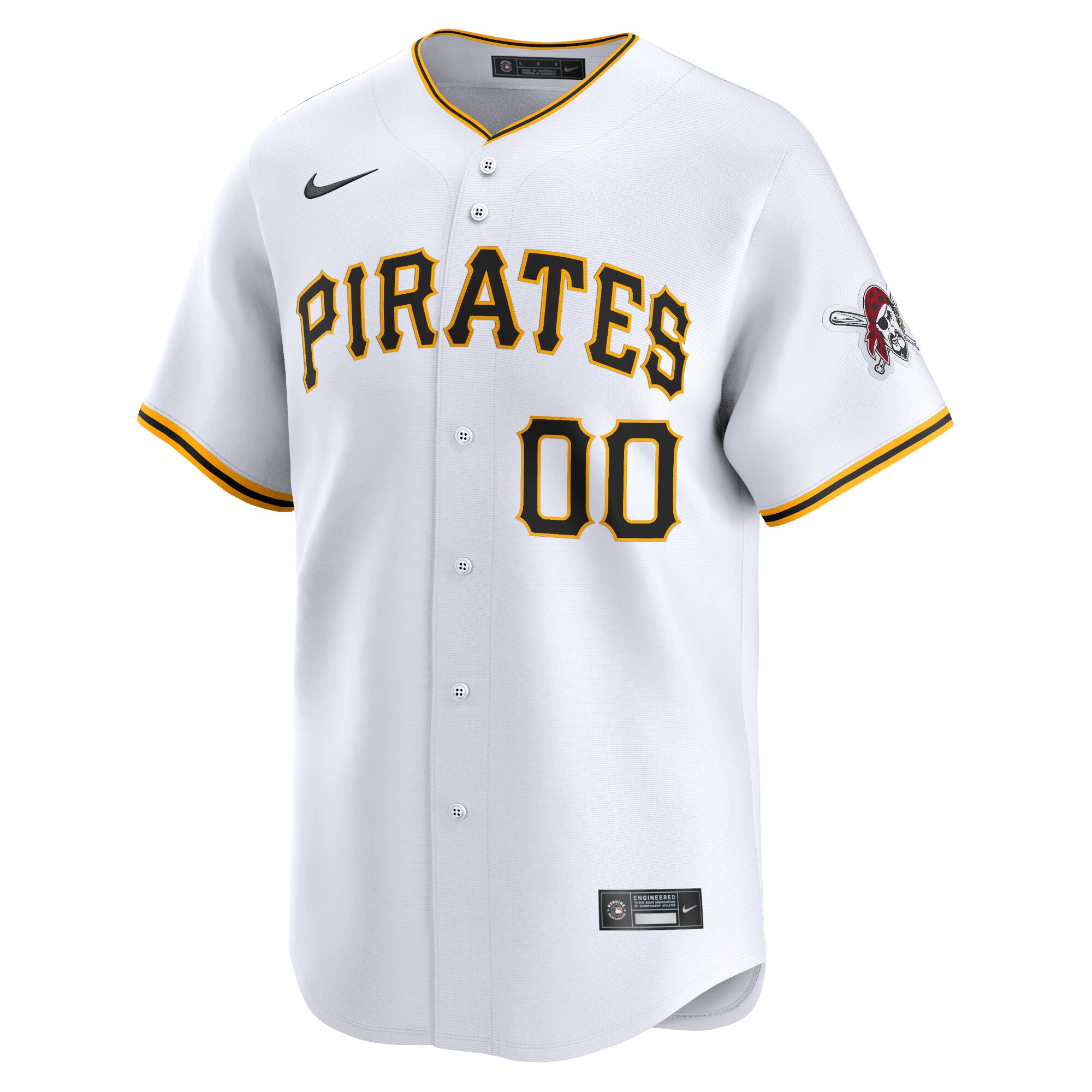 Alternative view of Youth Pittsburgh Pirates White Home Limited Custom Baseball Jersey 