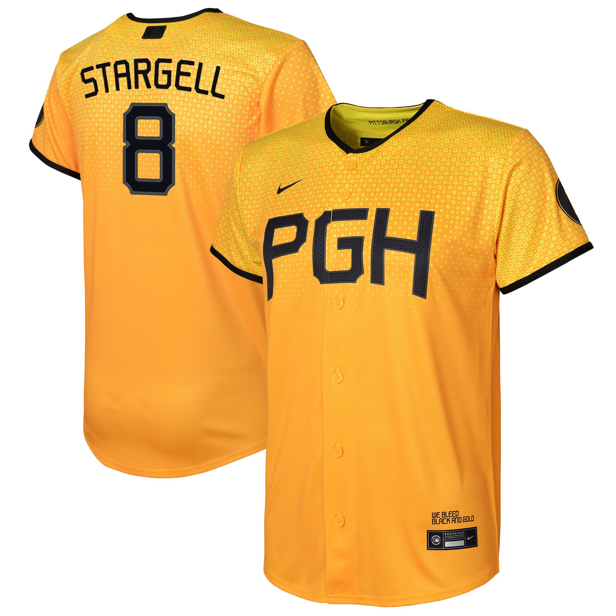 Youth Pittsburgh Pirates Willie Stargell Gold City Connect Player Baseball Jersey 