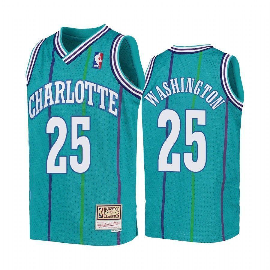 Youth P.j. Washington Charlotte Hornets Teal Hardwood Classics Basketball Jersey - JS921 