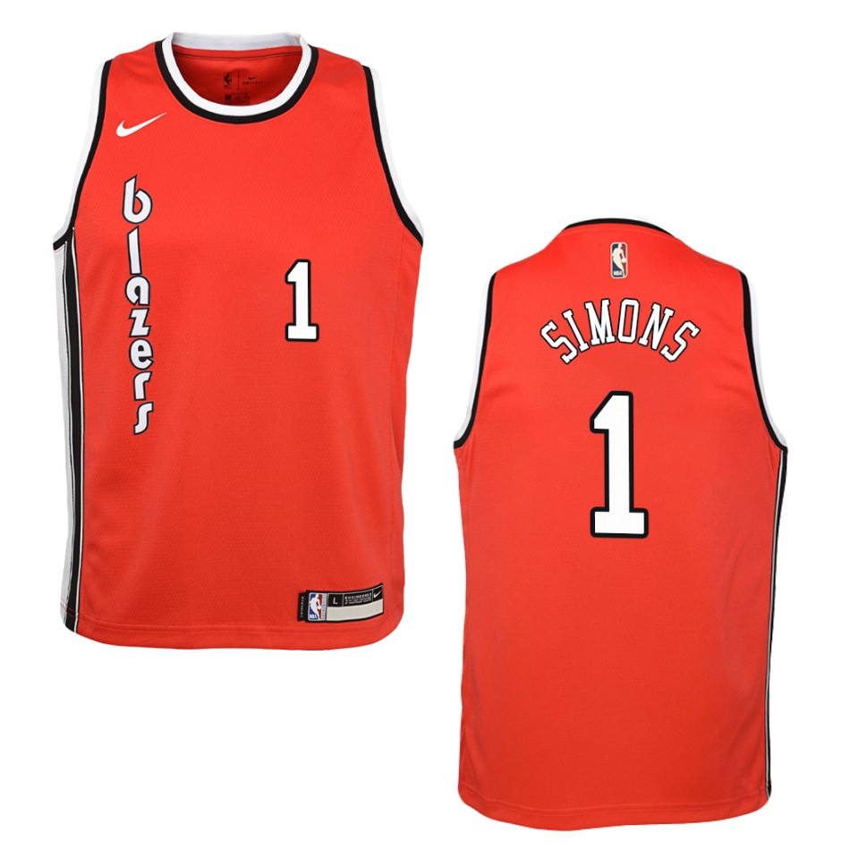 Youth Portland Trail Blazers #1 Anfernee Simons Hardwood Classics Swingman Basketball Jersey - Red