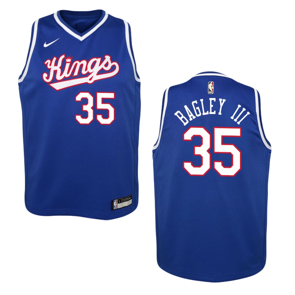 Youth Sacramento Kings #35 Marvin Bagley Iii Hardwood Classics Swingman Basketball Jersey - Royal