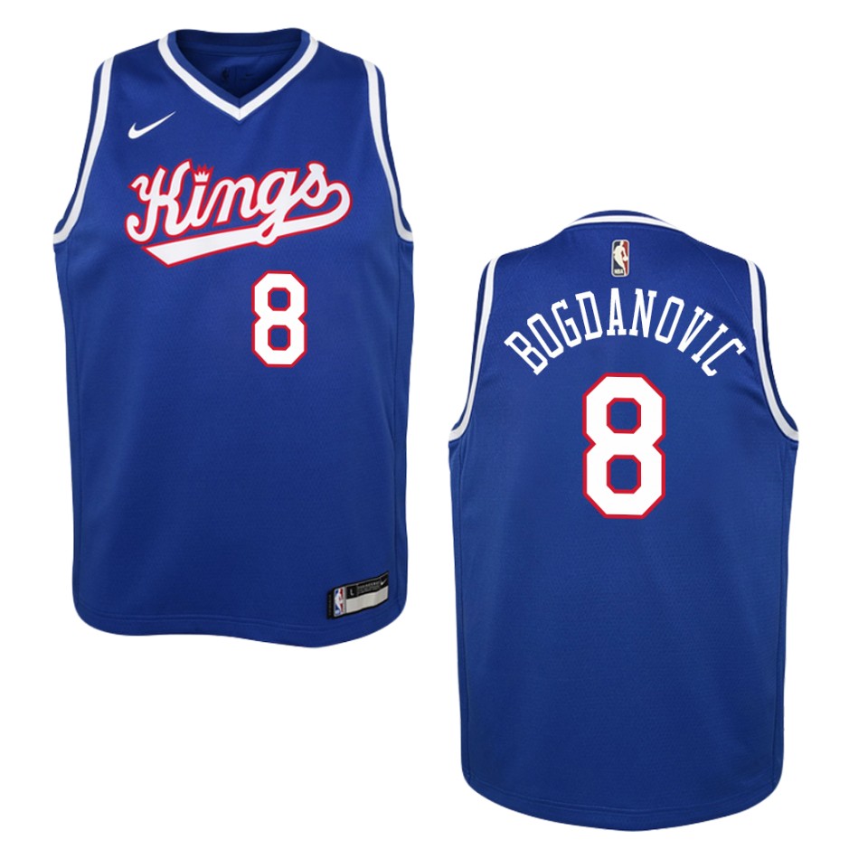 Youth Sacramento Kings #8 Bogdan Bogdanovic Hardwood Classics Swingman Basketball Jersey - Royal