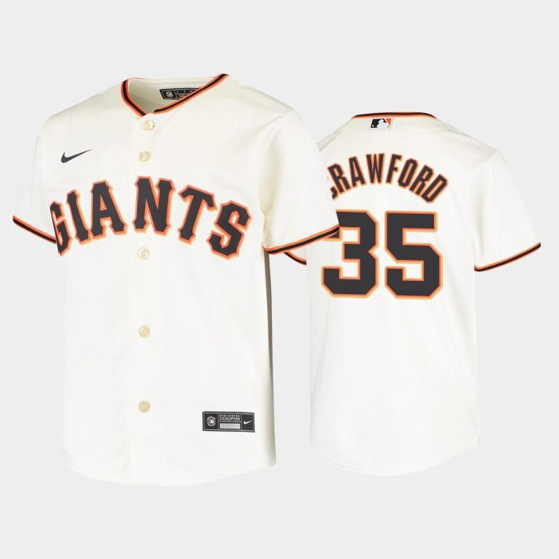 Youth San Francisco Giants 35 Brandon Crawford Cream Home Baseball Jersey Baseball Jersey 