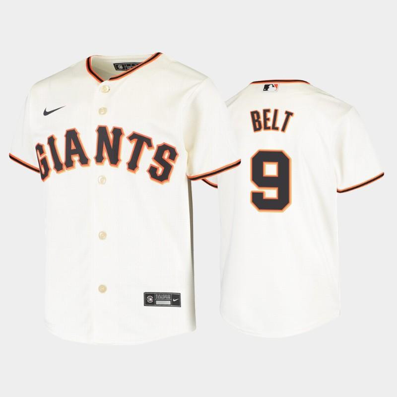 Youth San Francisco Giants 9 Brandon Belt Cream Home Baseball Jersey Baseball Jersey 
