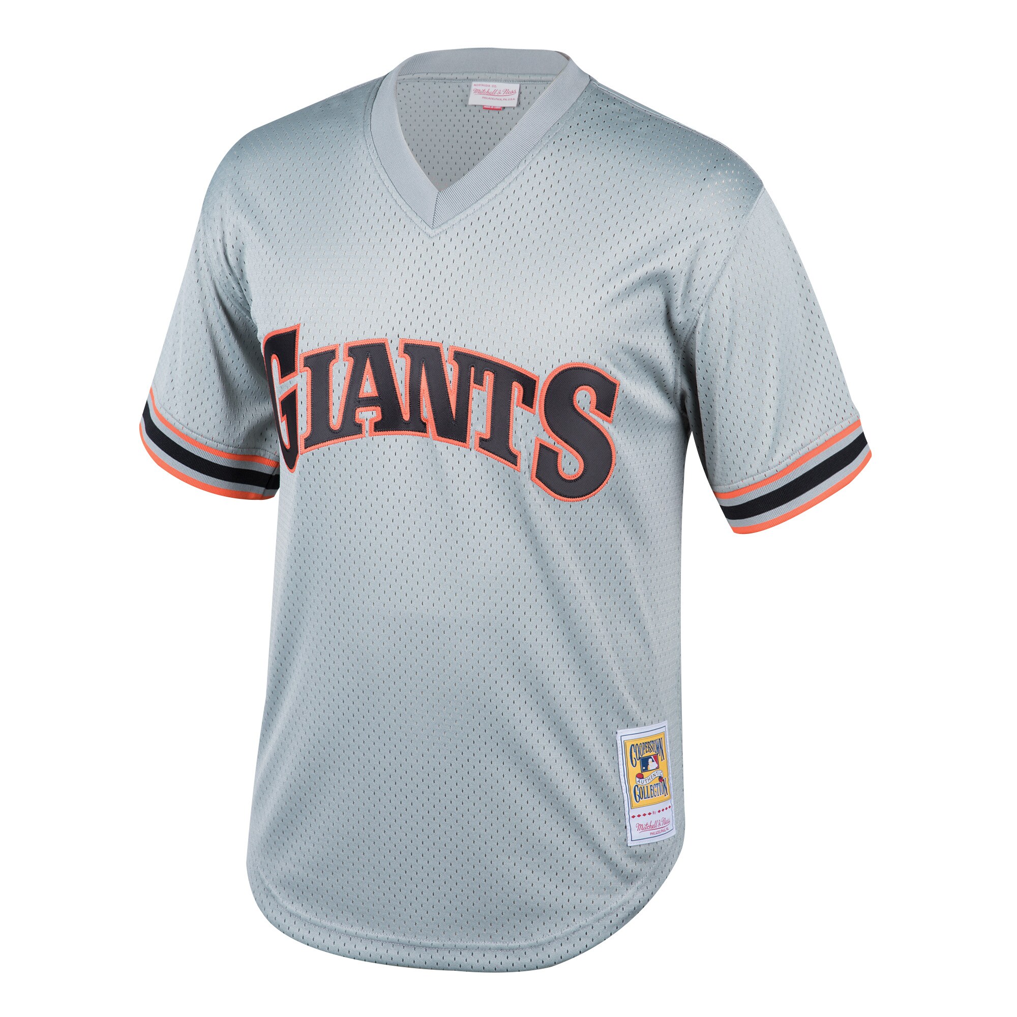 Alternative view of Youth San Francisco Giants Will Clark Mitchell & Ness Gray Cooperstown Collection Mesh Batting Practice Baseball Jersey 