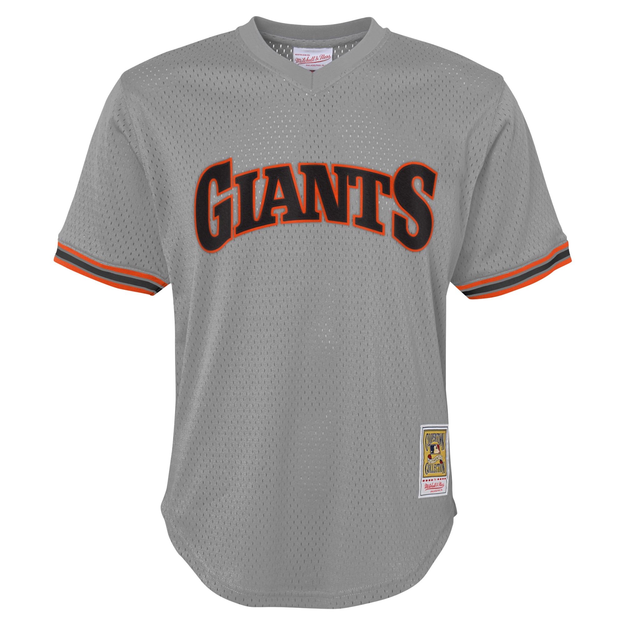 Alternative view of Youth San Francisco Giants Will Clark Mitchell & Ness Gray Cooperstown Collection Mesh Batting Practice Baseball Jersey 