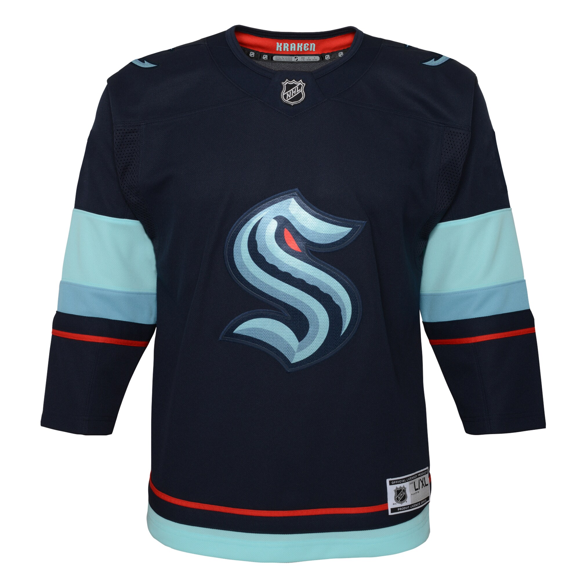 Alternative view of Youth Seattle Kraken Navy Home Premier Jersey - JS470 