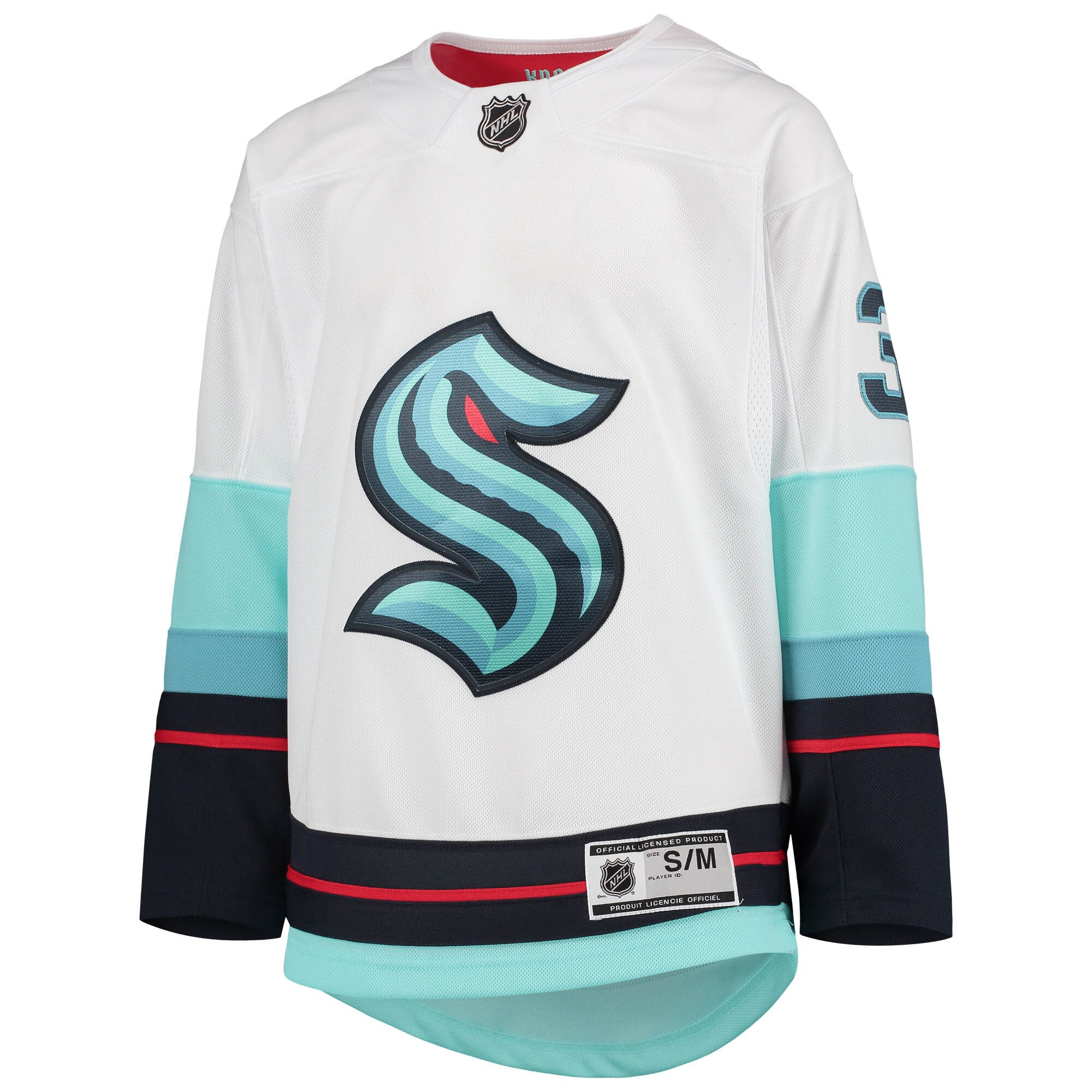 Alternative view of Youth Seattle Kraken Philipp Grubauer White Away Premier Player Jersey - JS914 