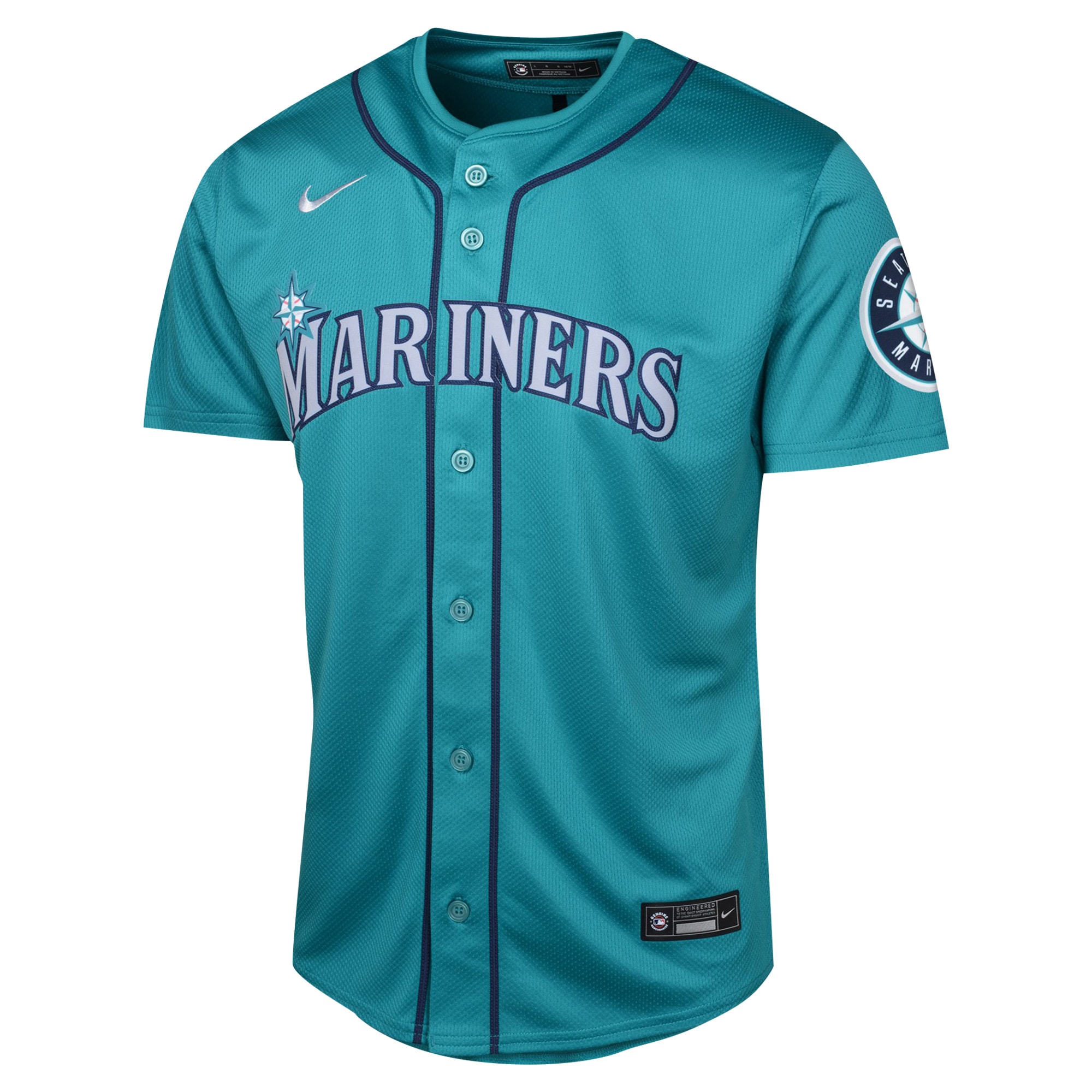 Alternative view of Youth Seattle Mariners Julio Rodríguez Aqua Alternate Limited Player Baseball Jersey 