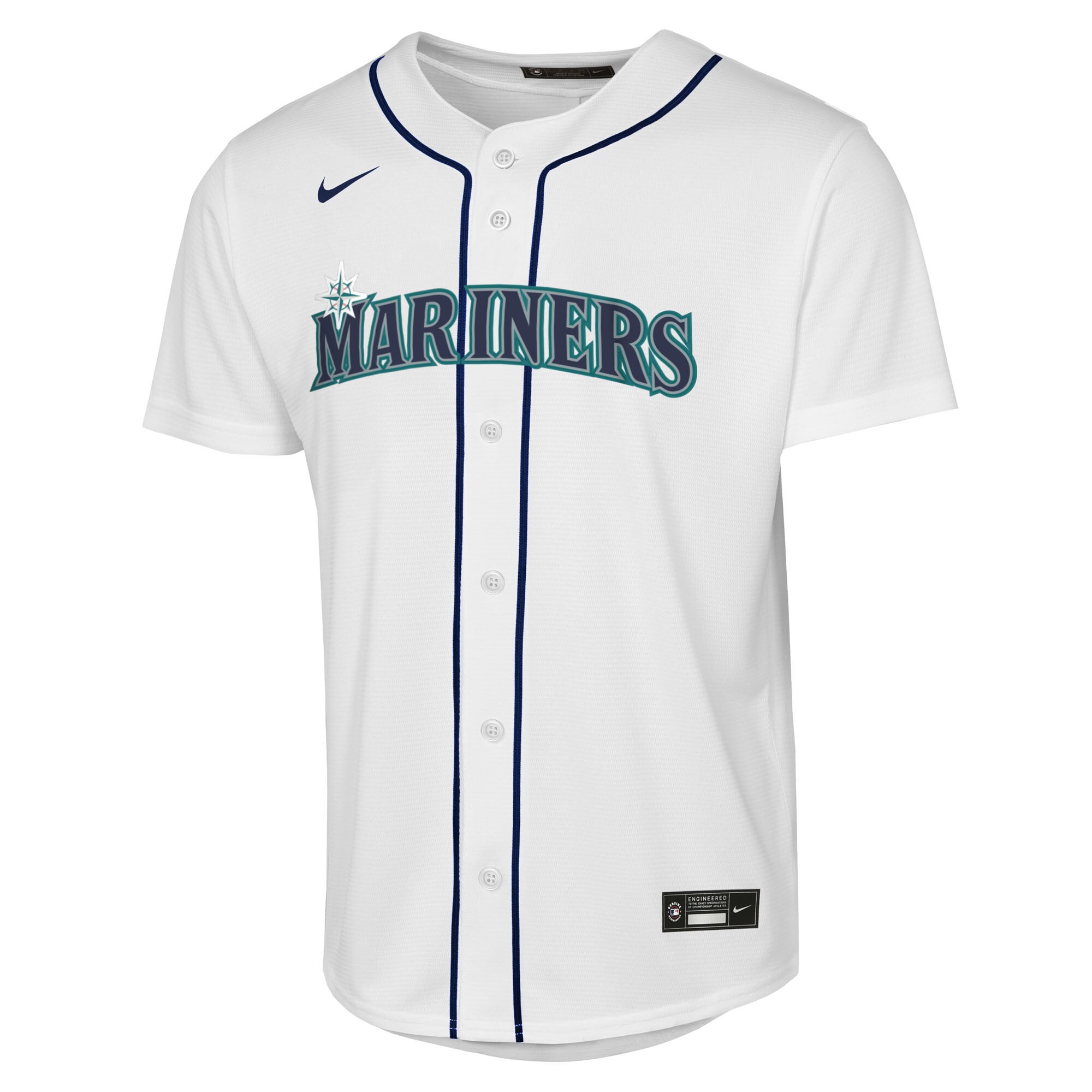 Alternative view of Youth Seattle Mariners Julio Rodriguez White Home Player Baseball Jersey 