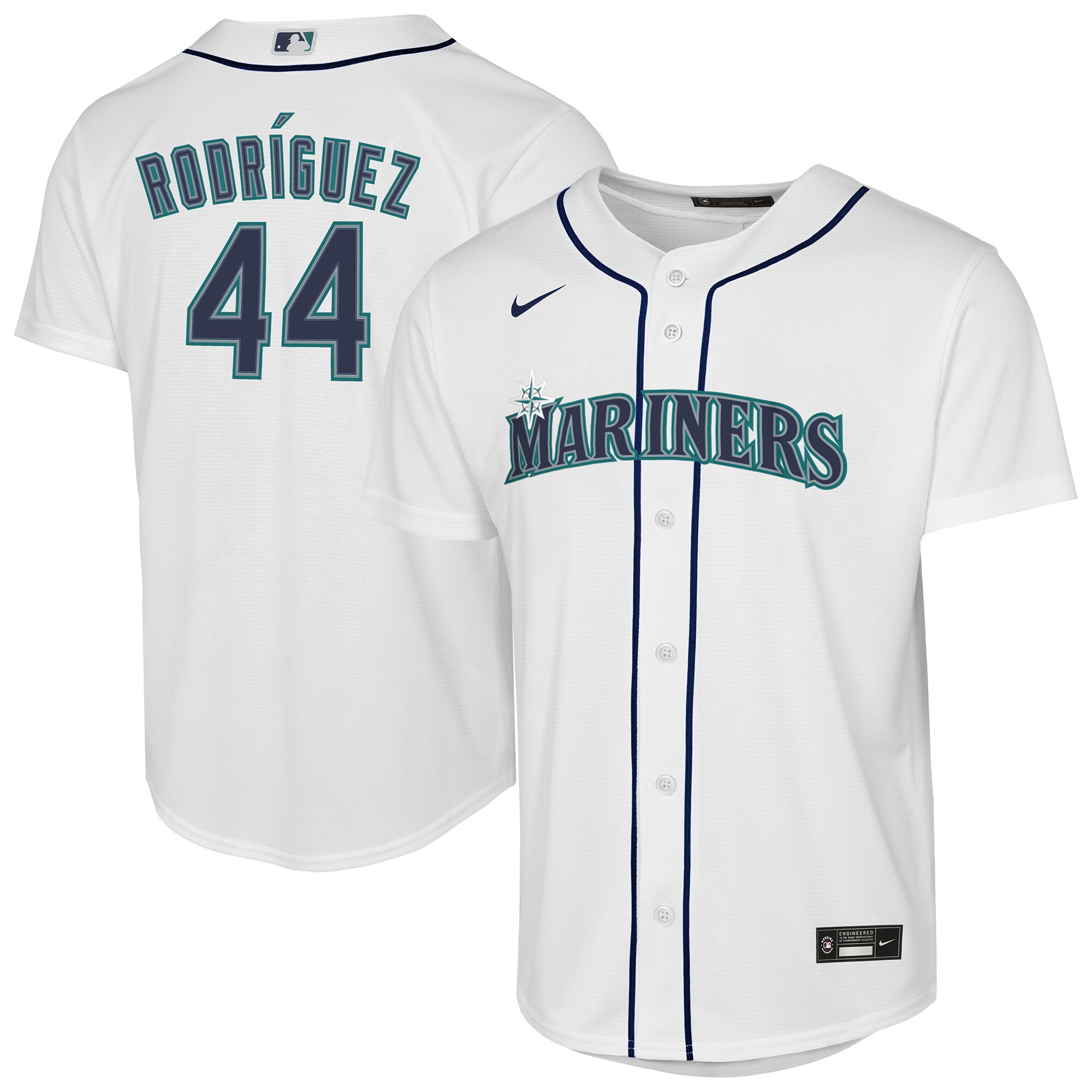 Youth Seattle Mariners Julio Rodriguez White Home Player Baseball Jersey 