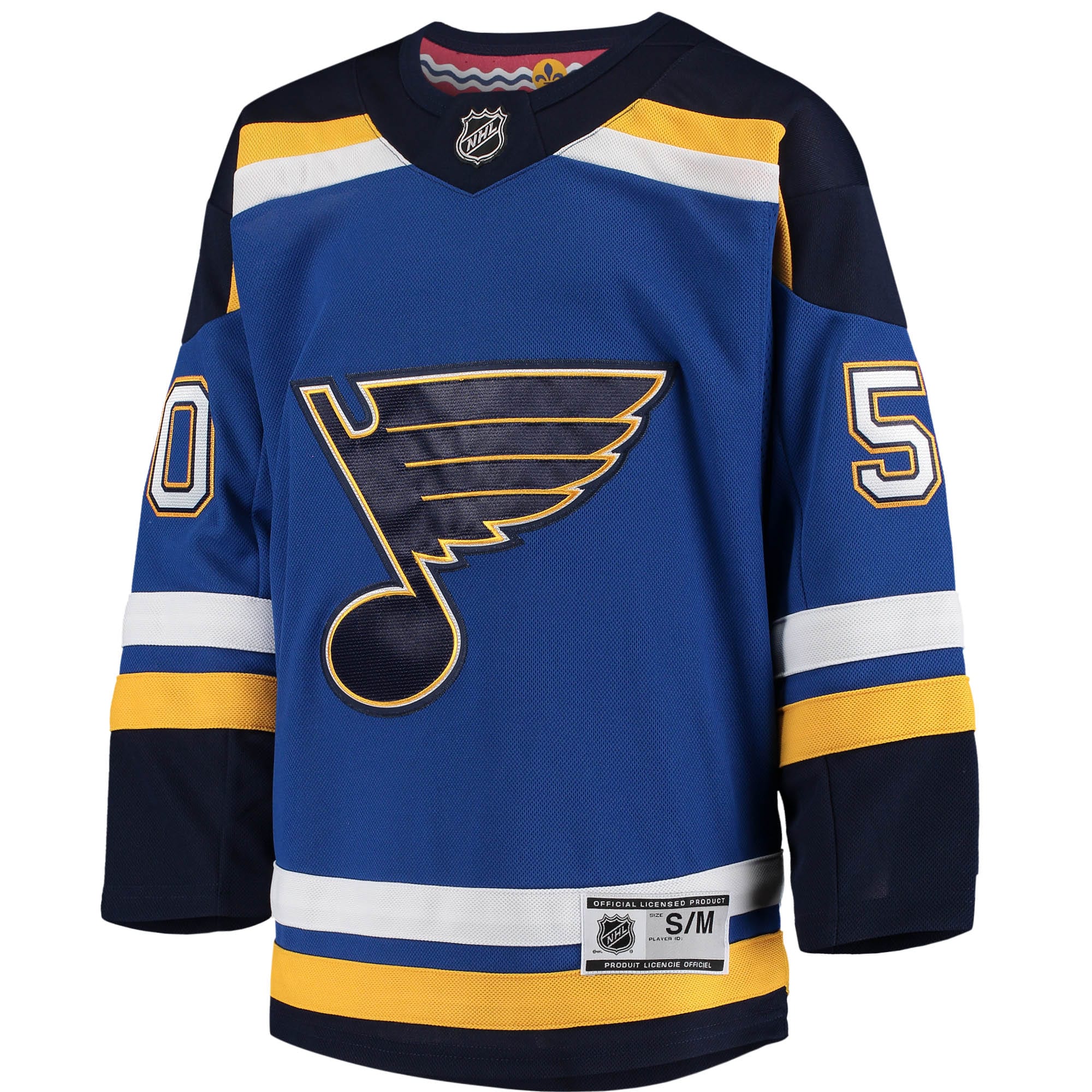 Alternative view of Youth St. Louis Blues Jordan Binnington Blue Home Premier Player Hockey Jersey - JS253 