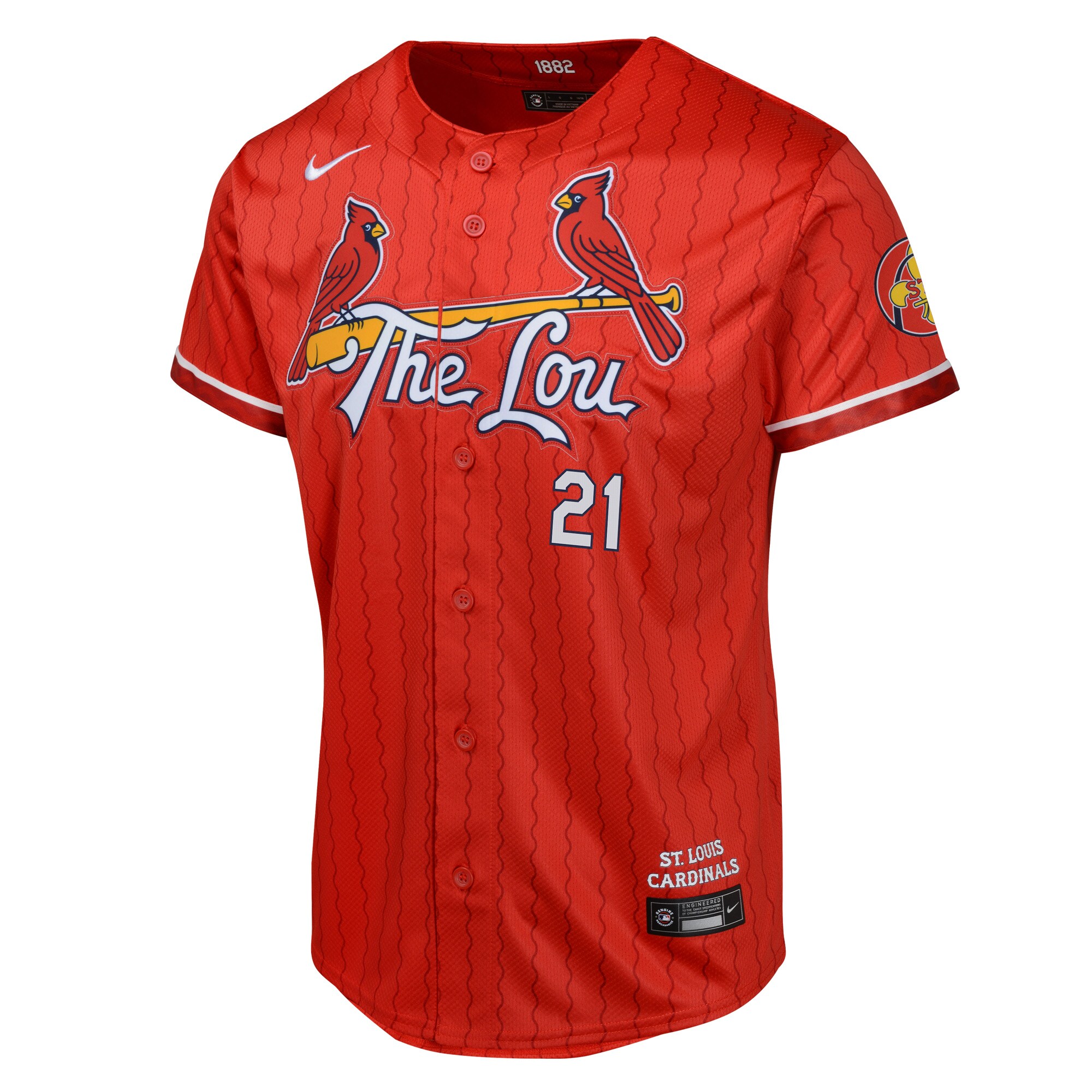 Alternative view of Youth St. Louis Cardinals Lars Nootbaar Red 2024 City Connect Limited Player Baseball Jersey 
