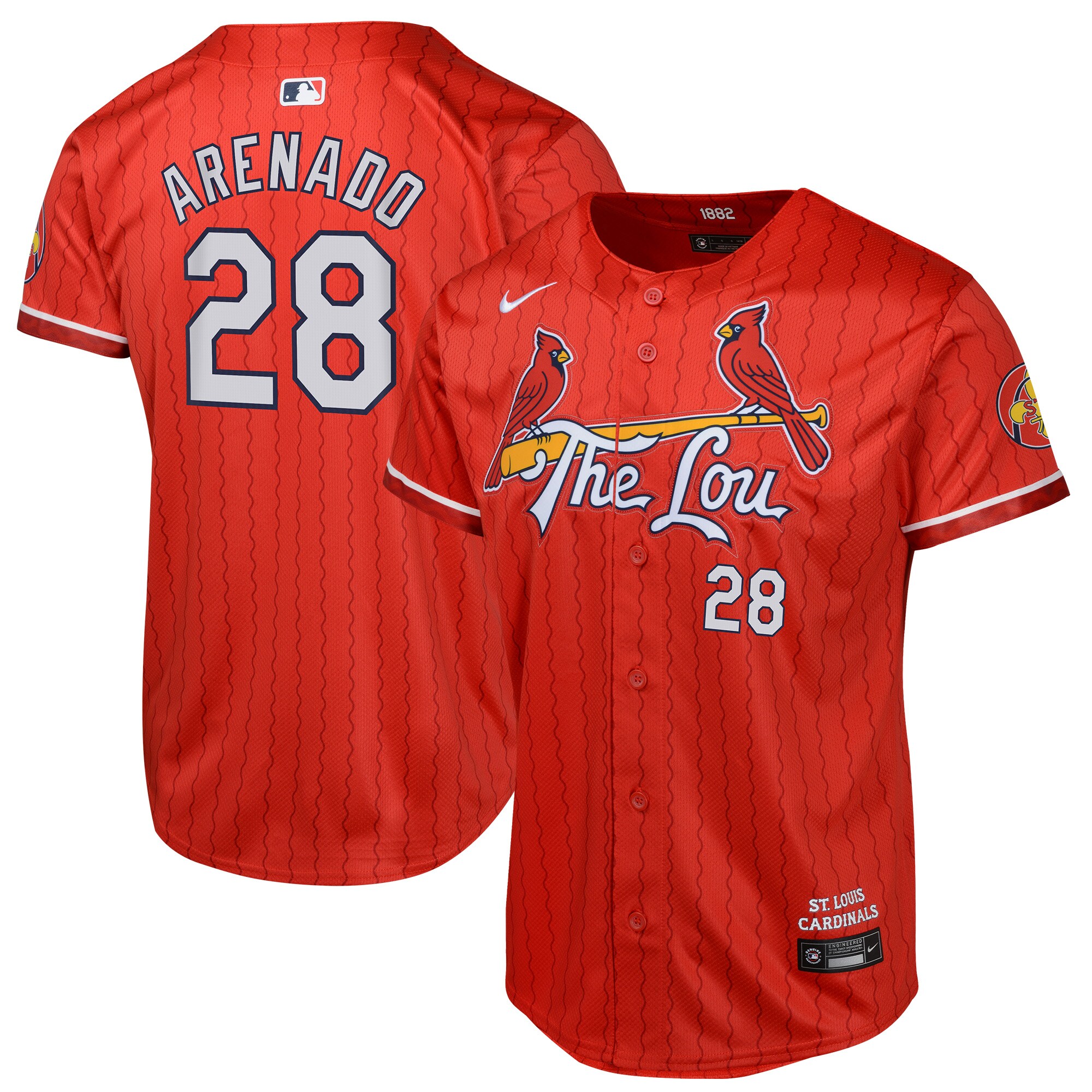 Youth St. Louis Cardinals Nolan Arenado Red 2024 City Connect Limited Player Baseball Jersey 