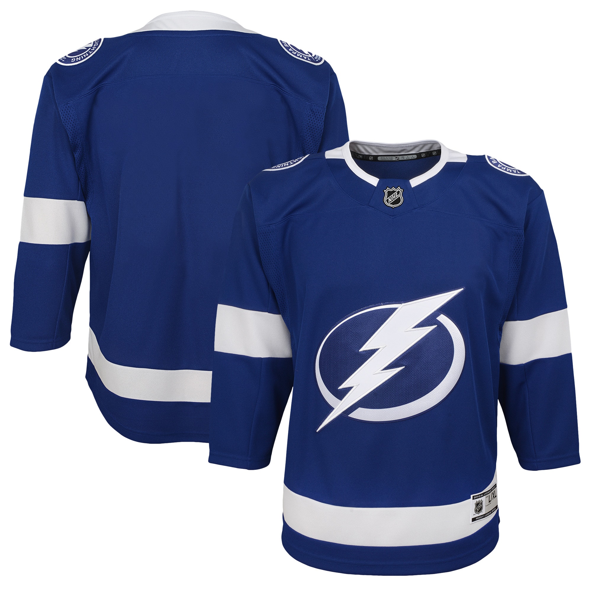 Youth Tampa Bay Lightning Blue Home Blank Premier Hockey Jersey - JS893 