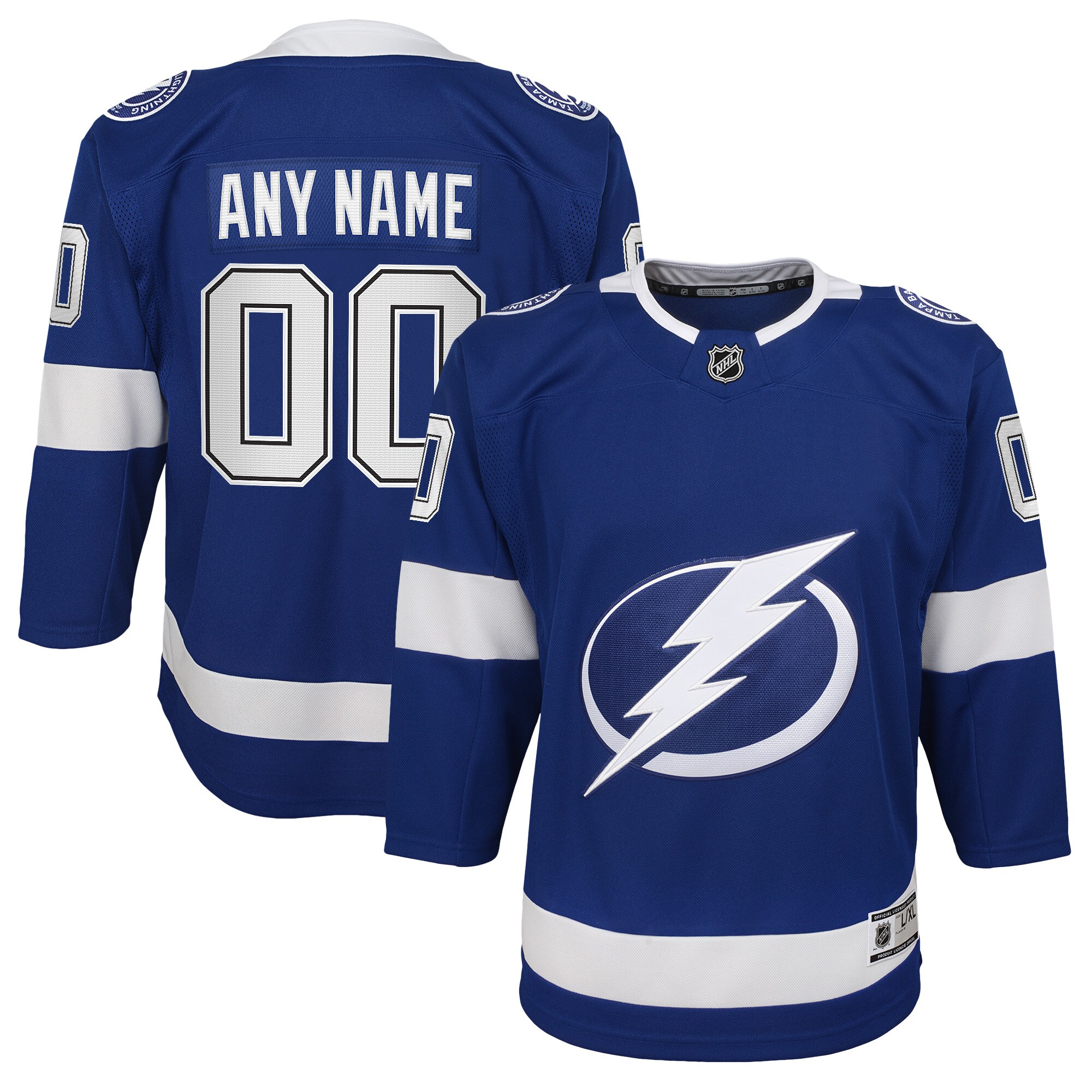 Youth Tampa Bay Lightning Blue Home Custom Premier Hockey Jersey - JS590 