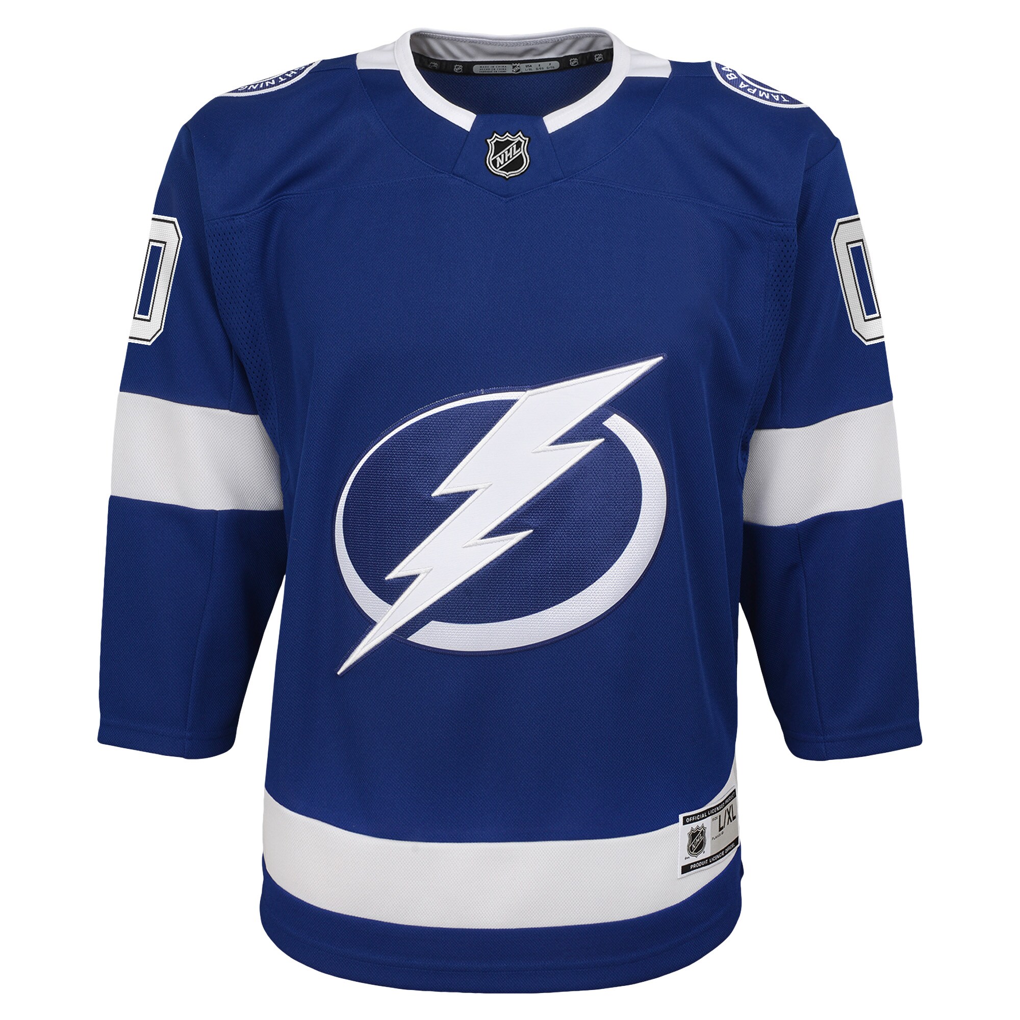 Alternative view of Youth Tampa Bay Lightning Blue Home Custom Premier Hockey Jersey - JS590 