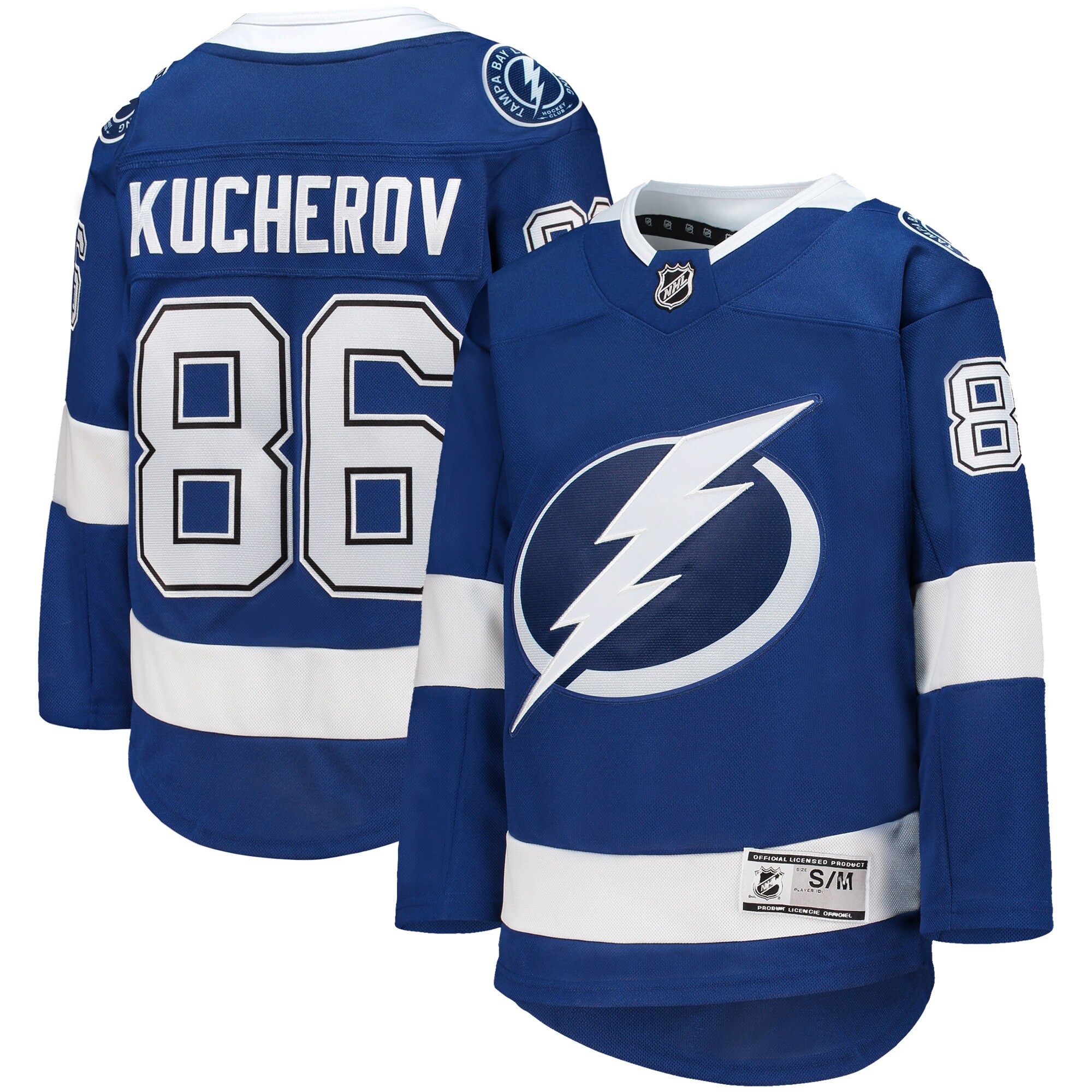 Youth Tampa Bay Lightning Nikita Kucherov Blue Home Premier Player Hockey Jersey - JS773 