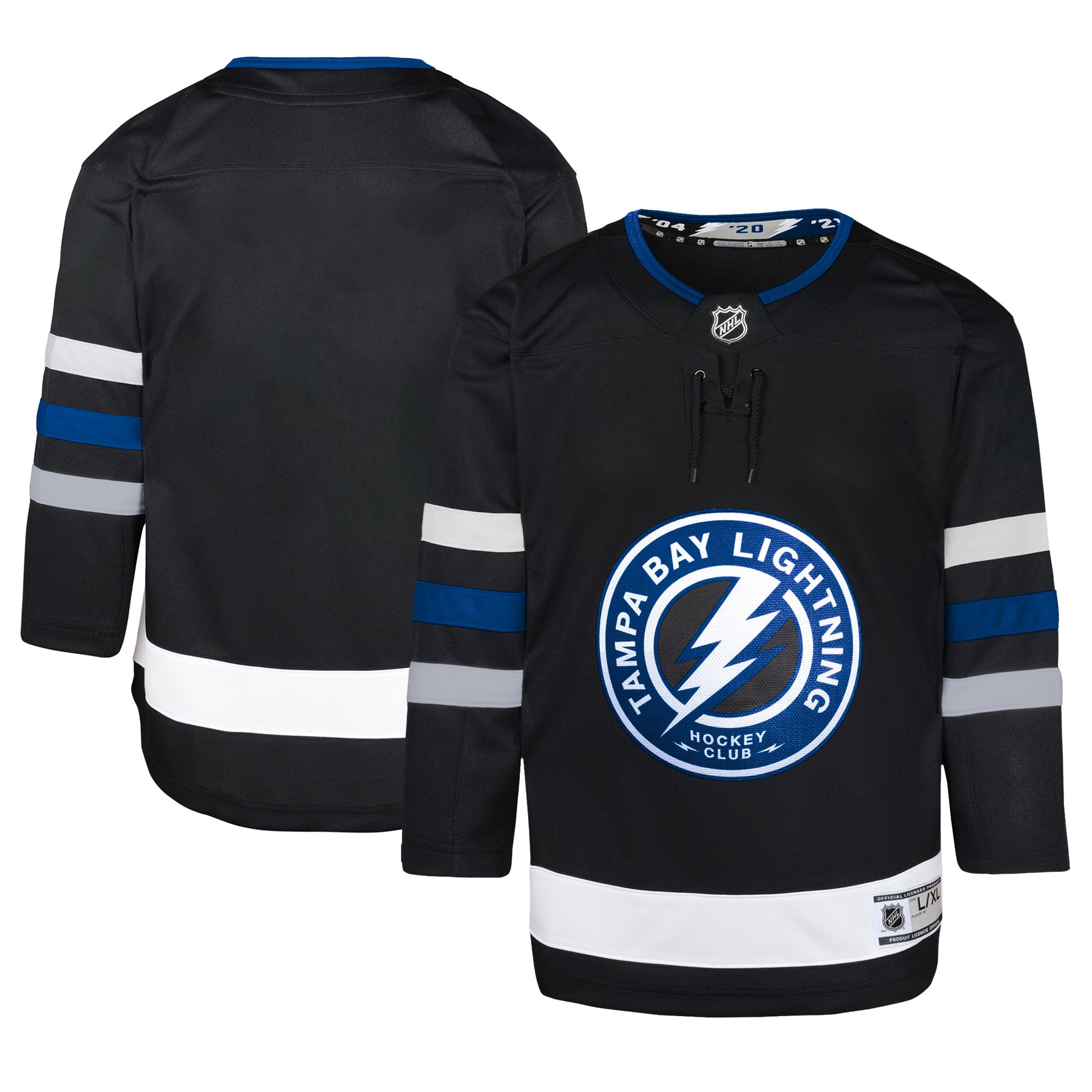 Youth Tampa Bay Lightning Outerstuff Black Alternate Premier Hockey Jersey - JS731 