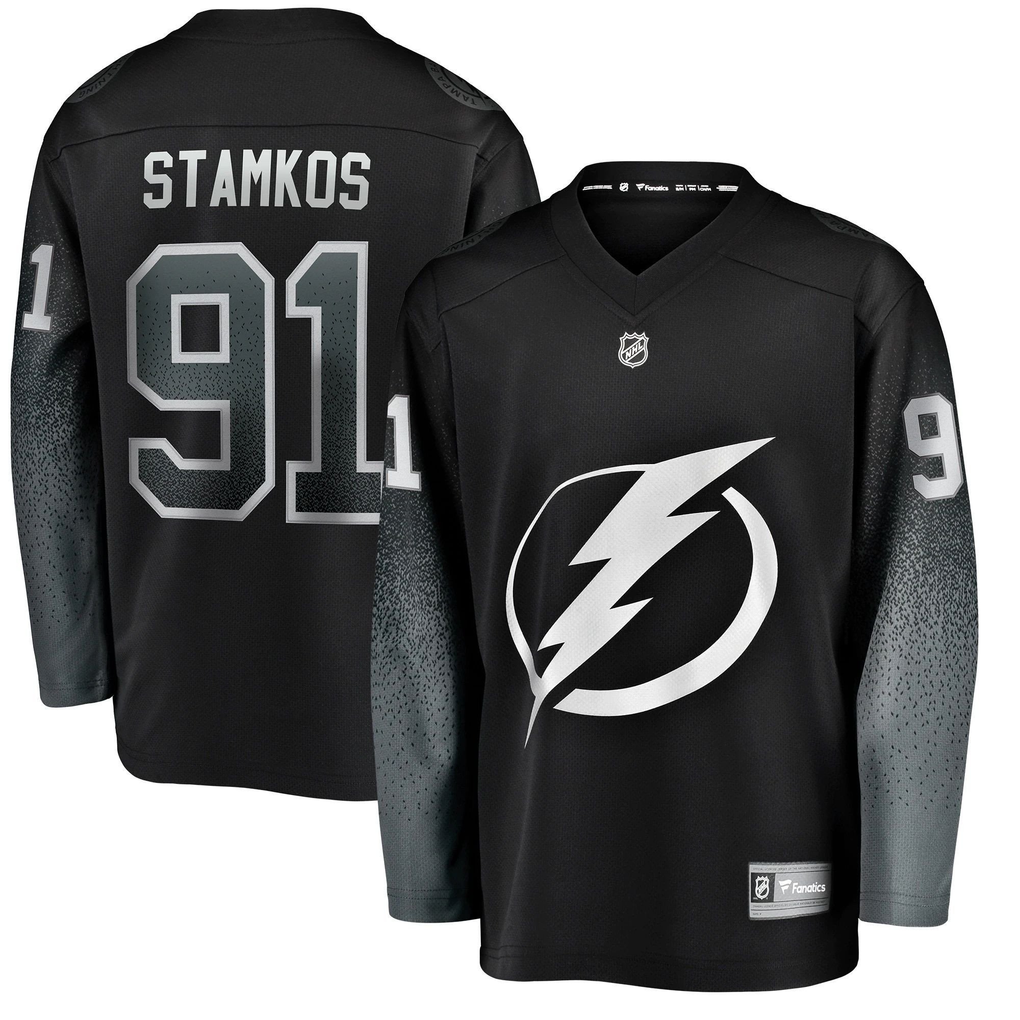 Youth Tampa Bay Lightning Steven Stamkos Black Alternate Breakaway Player Hockey Jersey - JS676 
