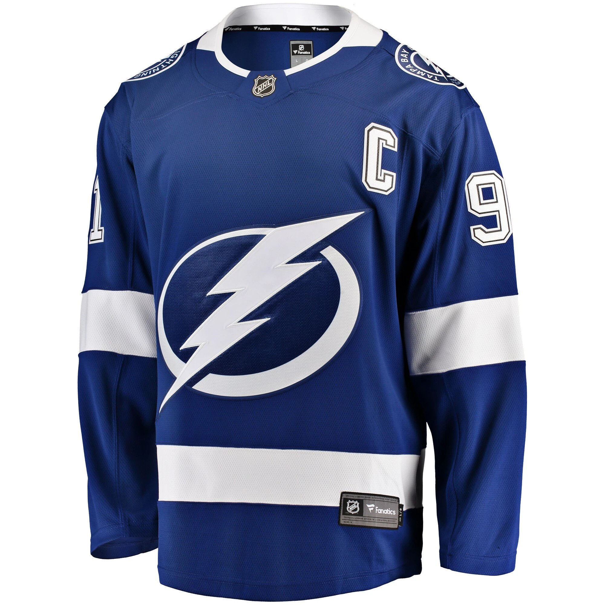 Alternative view of Youth Tampa Bay Lightning Steven Stamkos Blue Breakaway Player Hockey Jersey - JS349 