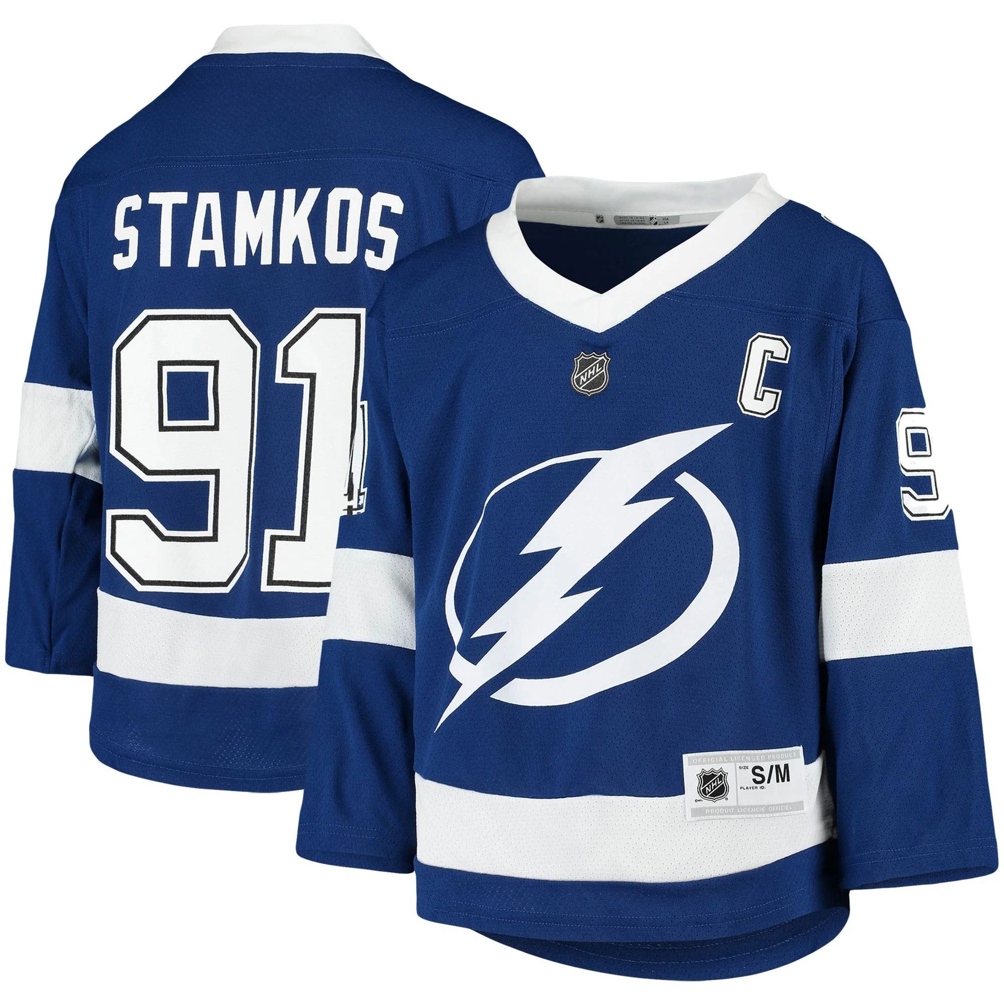 Youth Tampa Bay Lightning Steven Stamkos Blue Home Player Hockey Jersey - JS547 