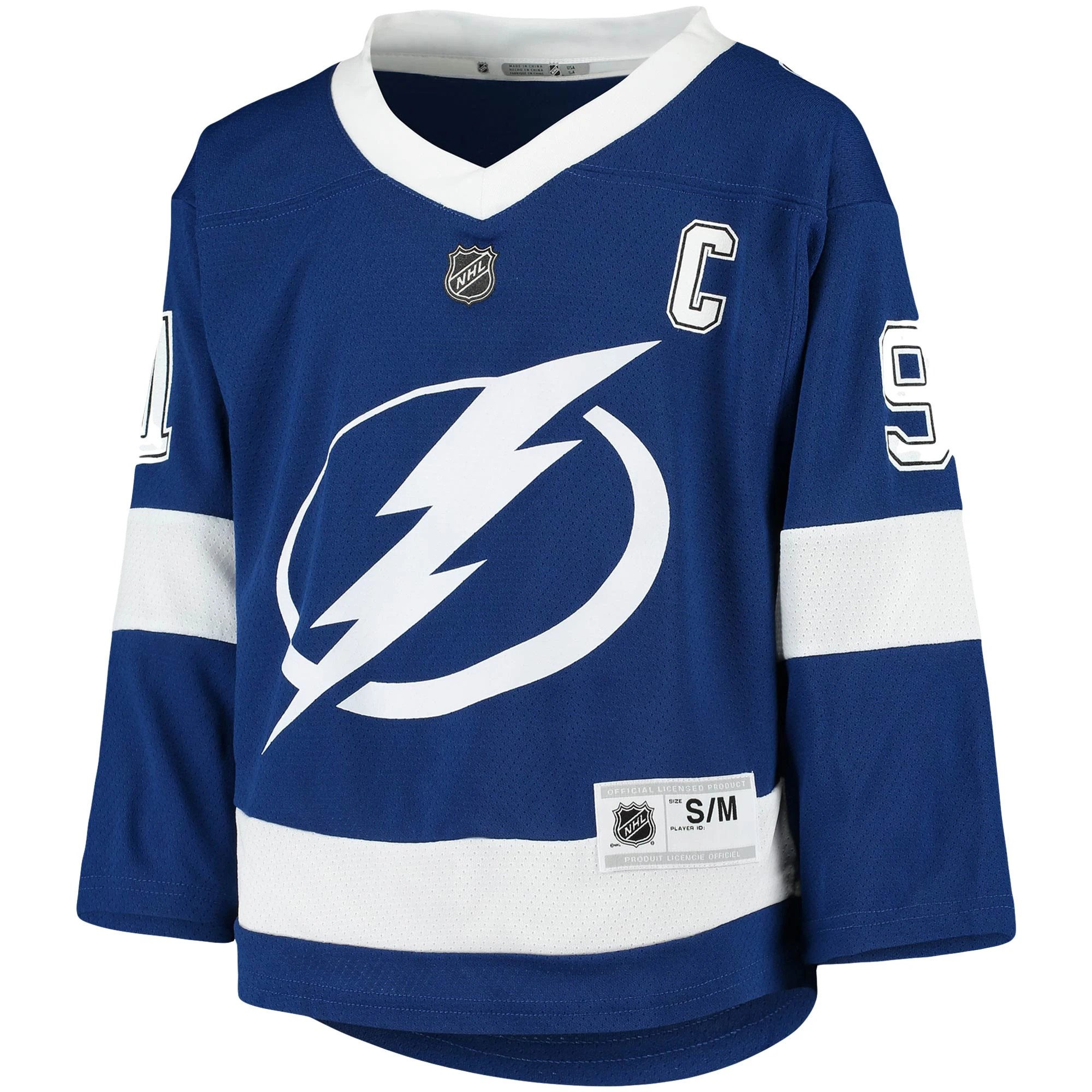 Alternative view of Youth Tampa Bay Lightning Steven Stamkos Blue Home Player Hockey Jersey - JS547 
