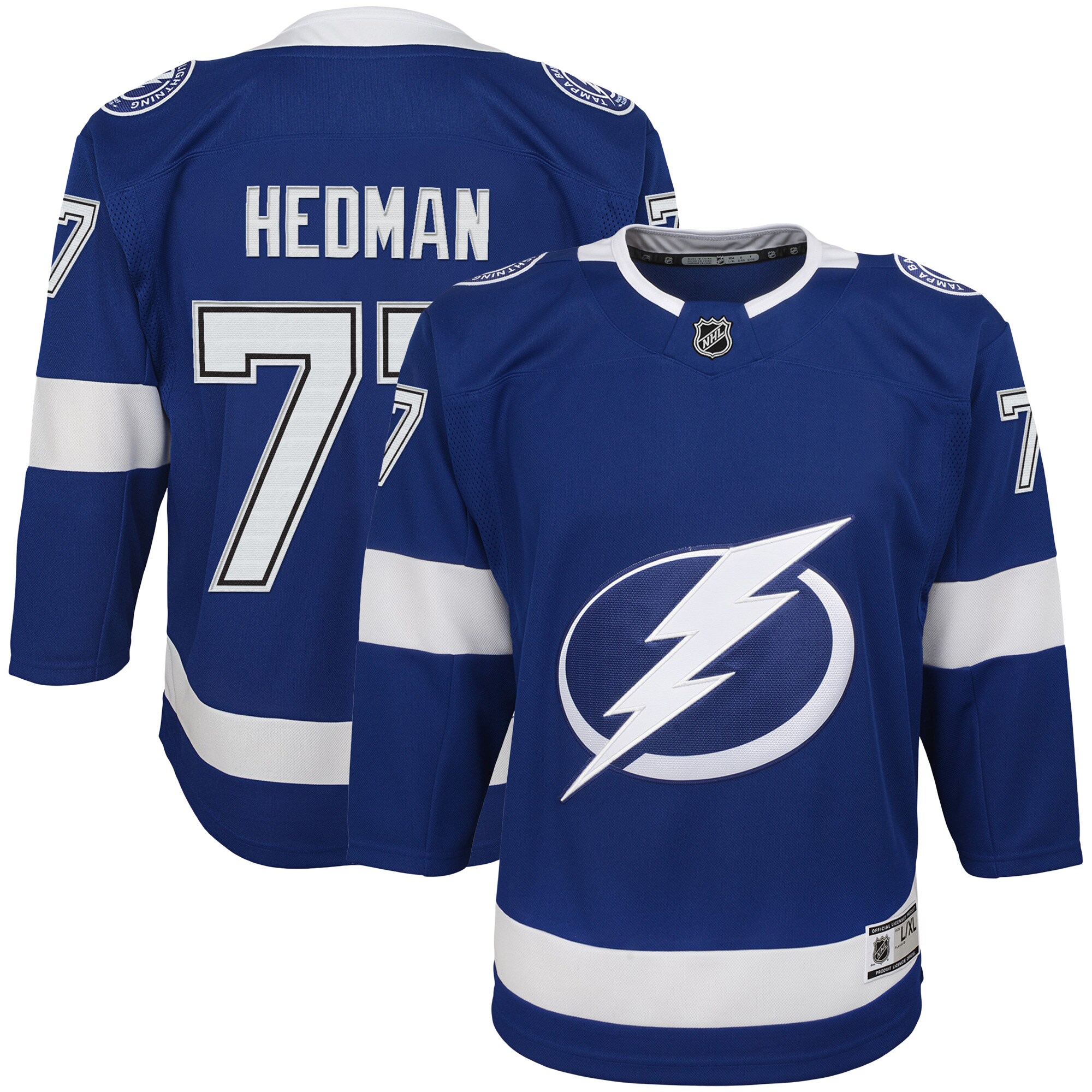 Youth Tampa Bay Lightning Victor Hedman Blue Home Premier Player Hockey Jersey - JS643 